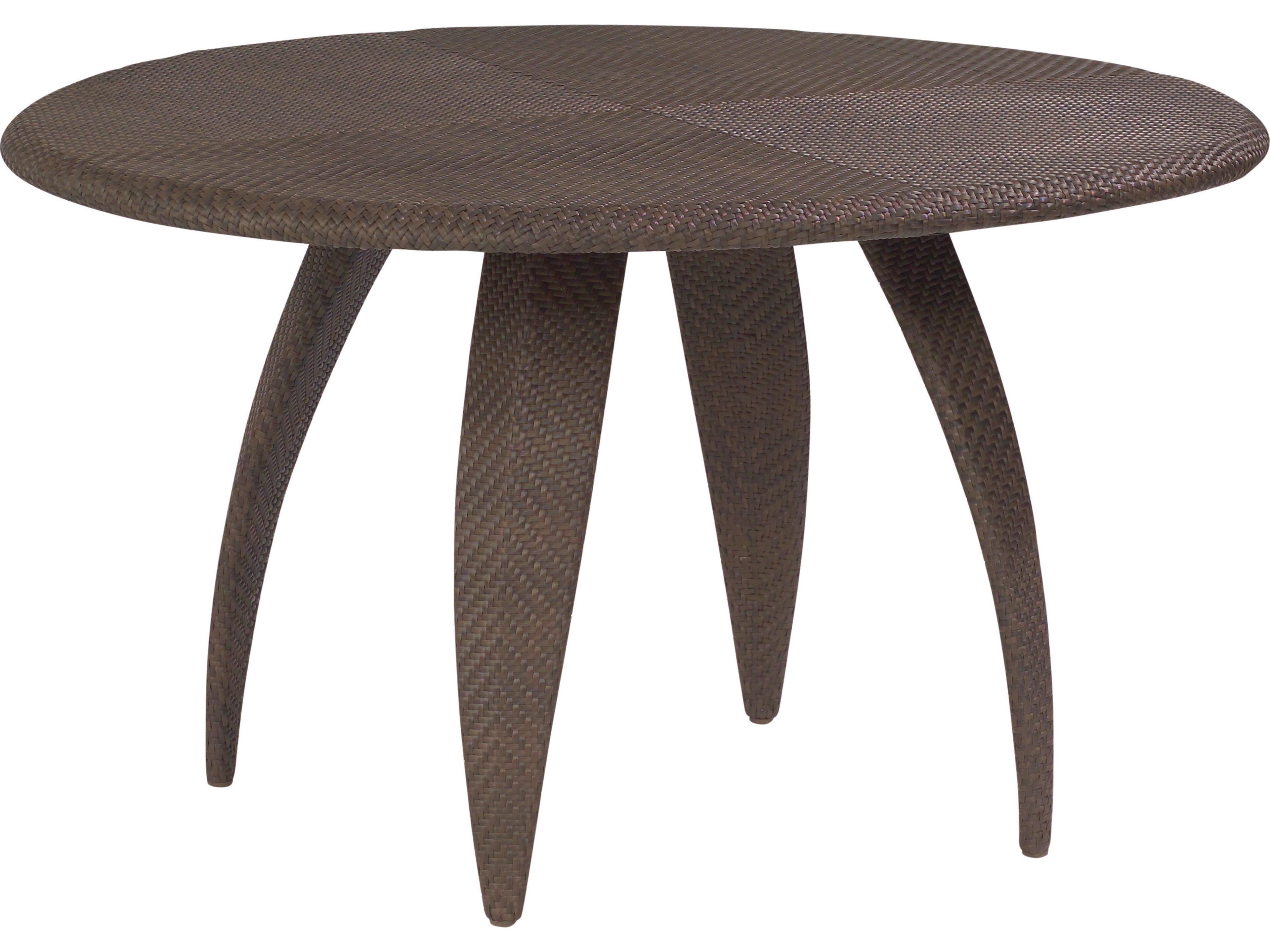 Woodard Whitecraft Bali Wicker Round Woven Top Outdoor Dining Table