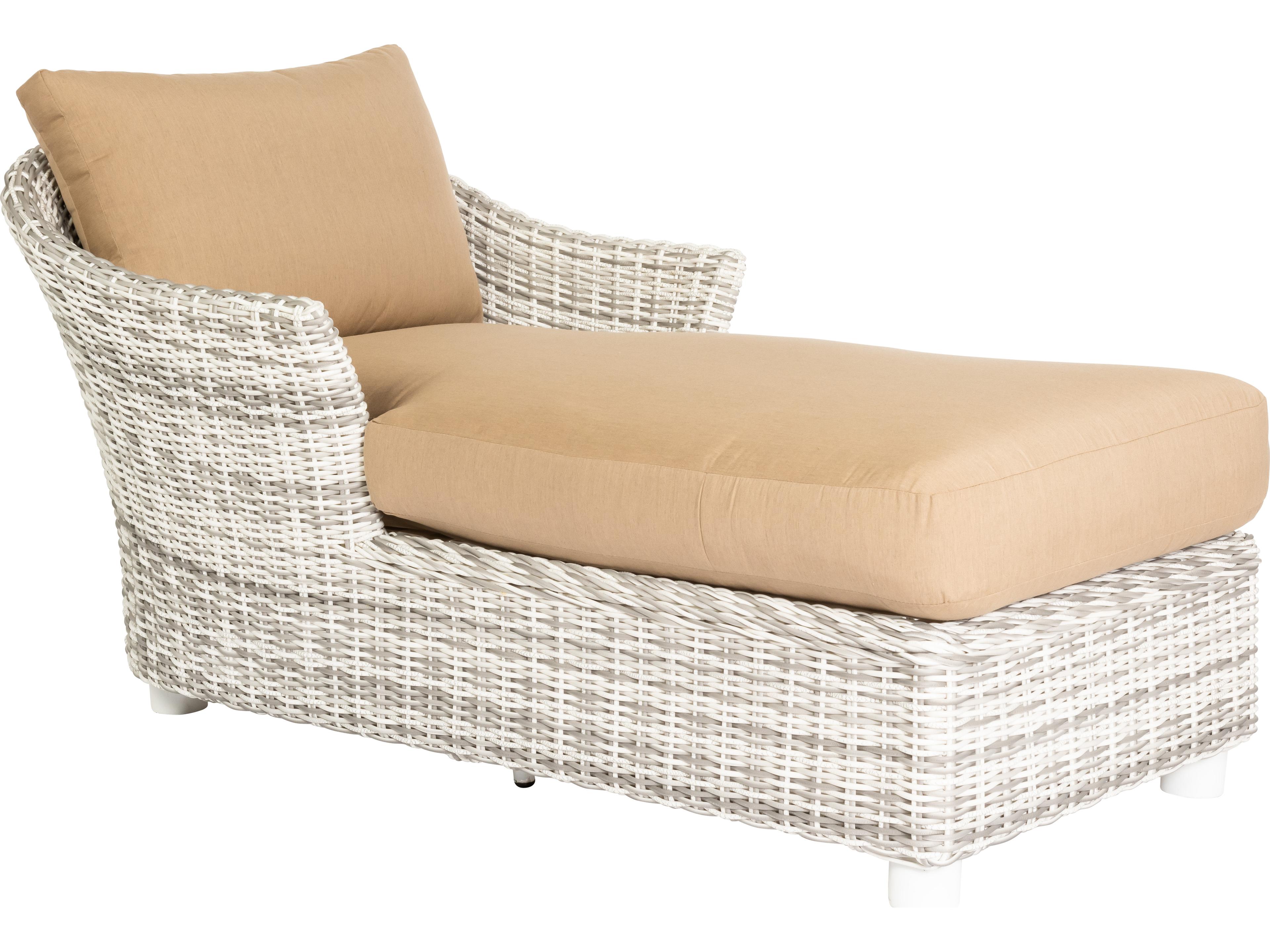 Woodard Whitecraft Sonoma Wicker Outdoor Patio Chaise Lounge