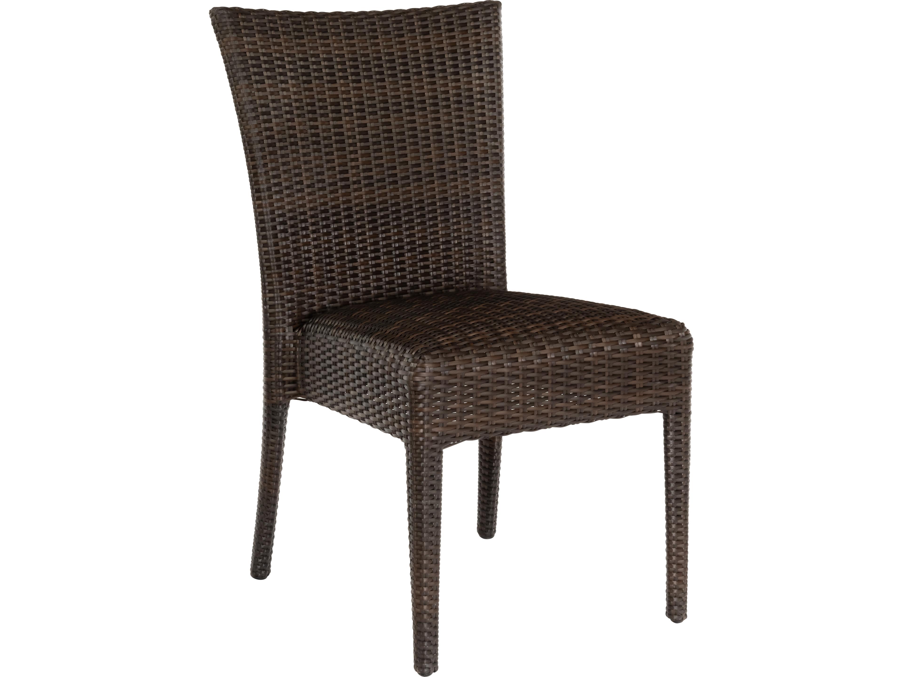 Woodard Whitecraft All Weather Wicker Padded Seat Outdoor Patio Dining Side Chair