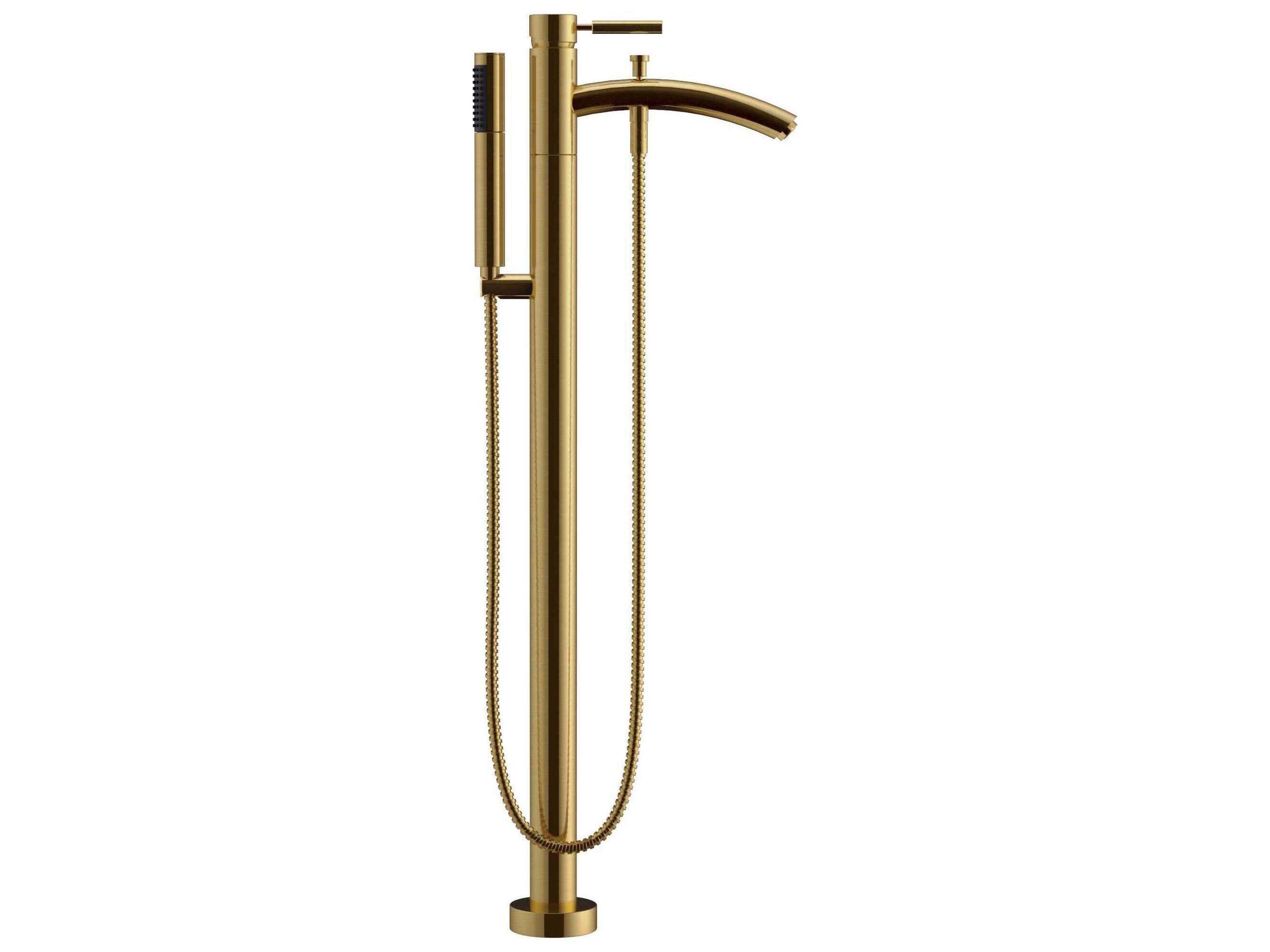 Wyndham Collection Taron Brushed Gold Floor-Mounted Tub Filler Faucet