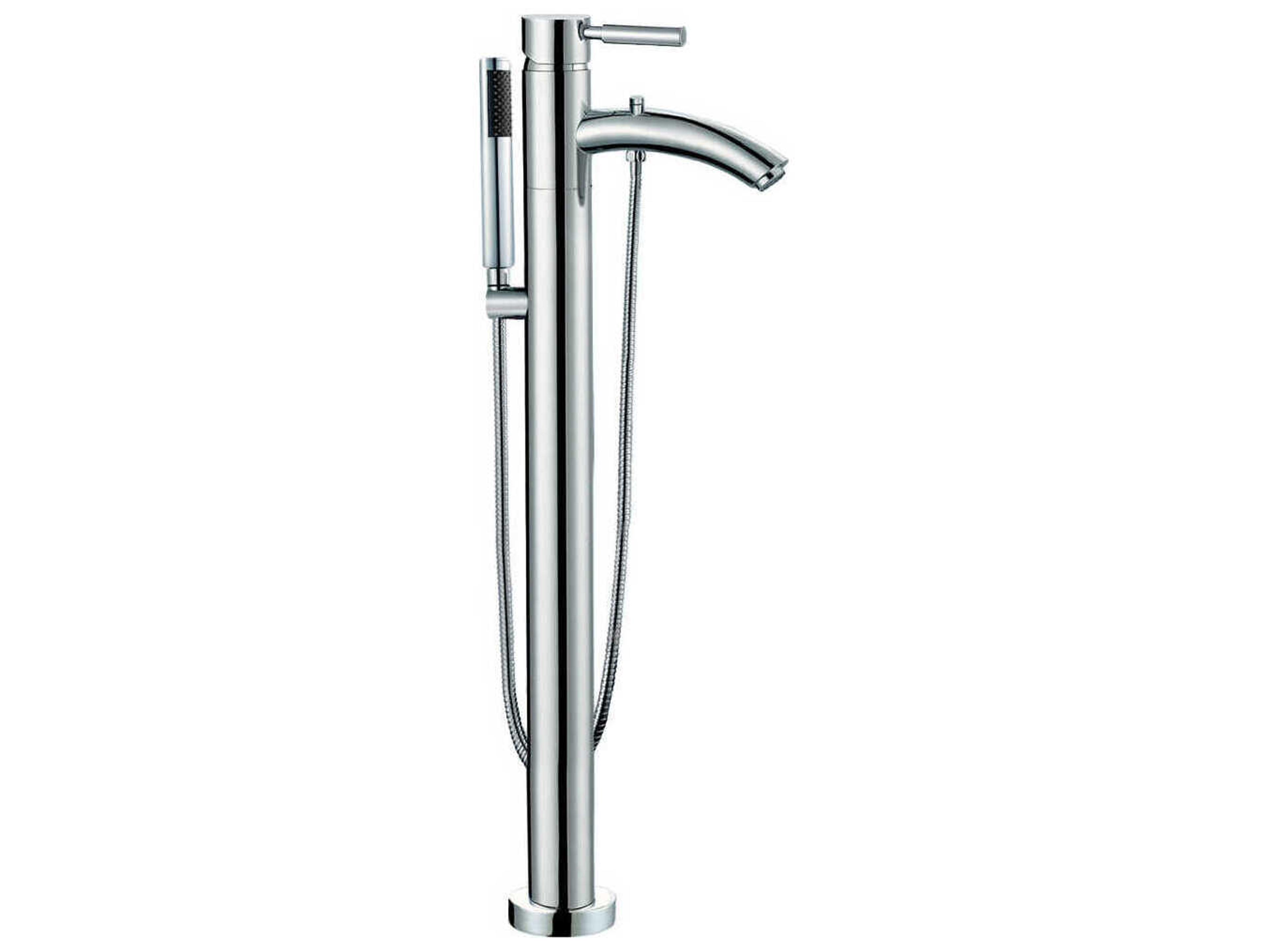 Wyndham Collection Taron Polished Chrome Floor-Mounted Tub Filler Faucet