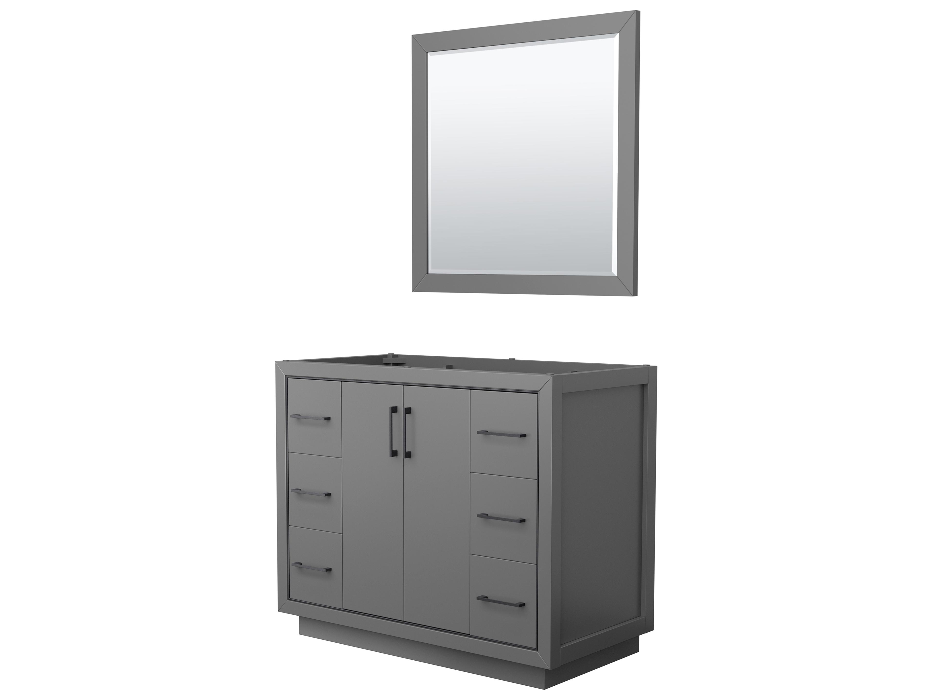 Wyndham Collection Icon 41" Dark Gray Vanity with 34" Mirror