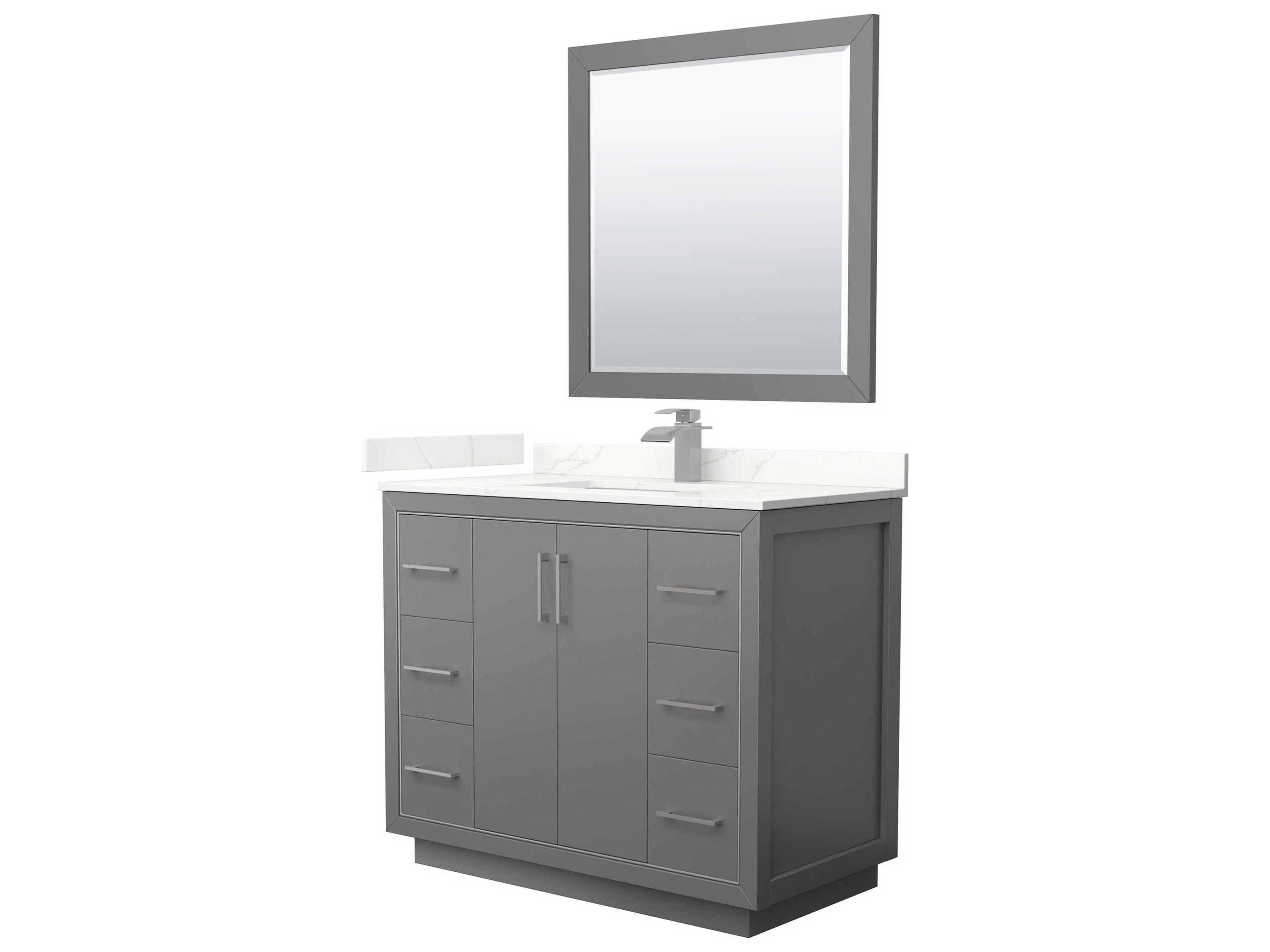 Icon 42" Dark Gray Vanity with 34" Mirror