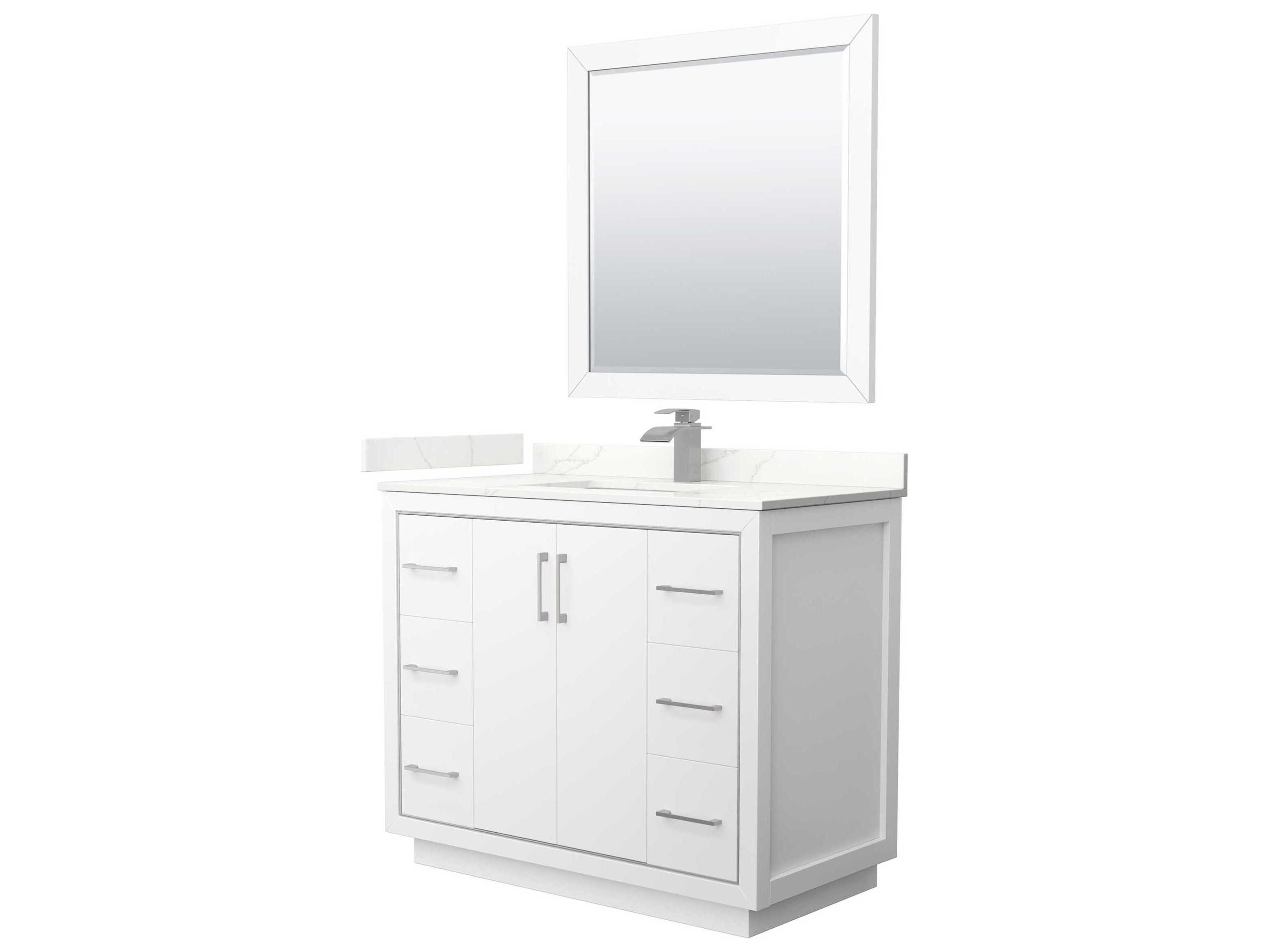 Icon 42" White Vanity with 34" Mirror