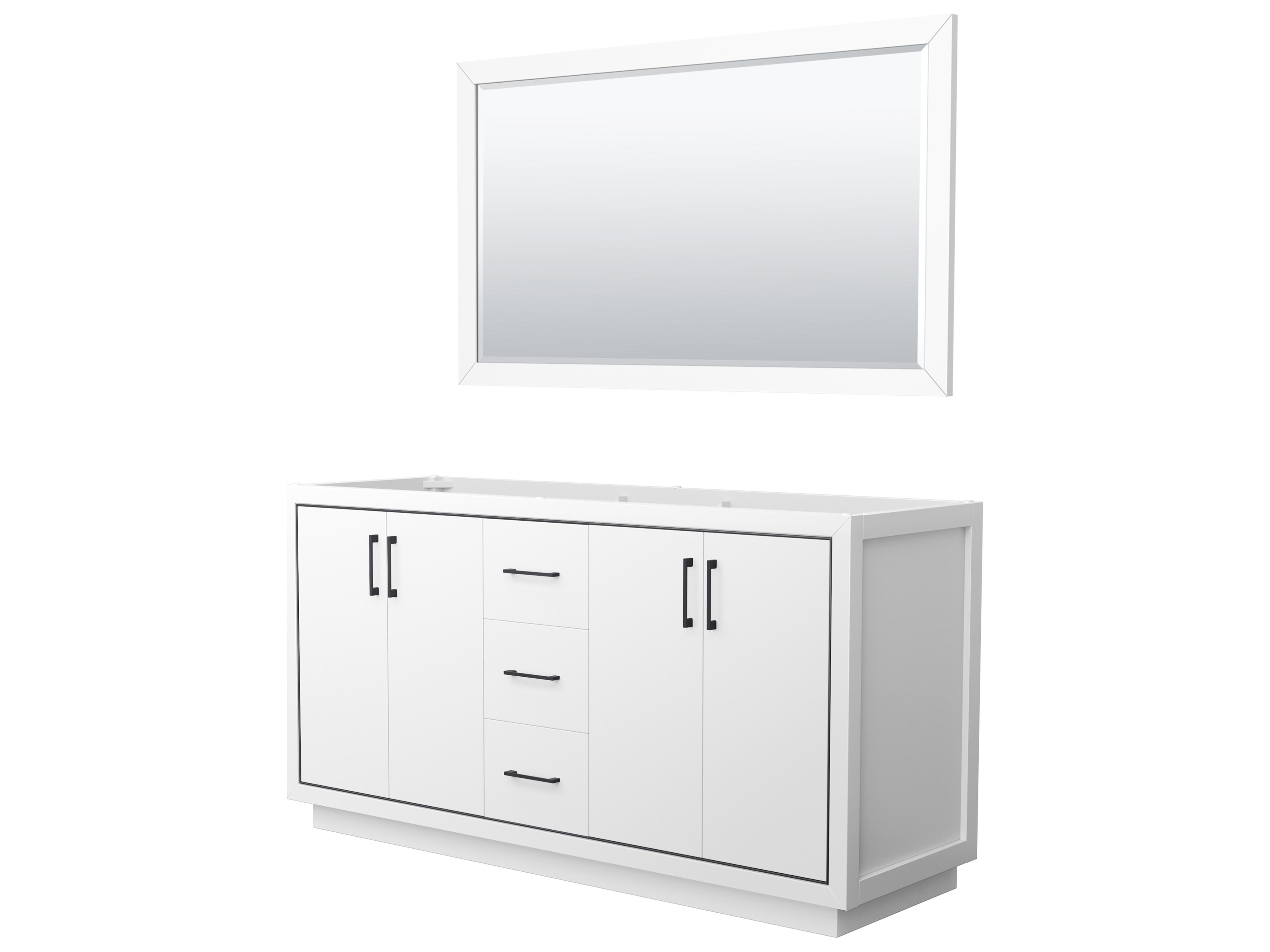 Wyndham Collection Icon 65" White Vanity with 58" Mirror