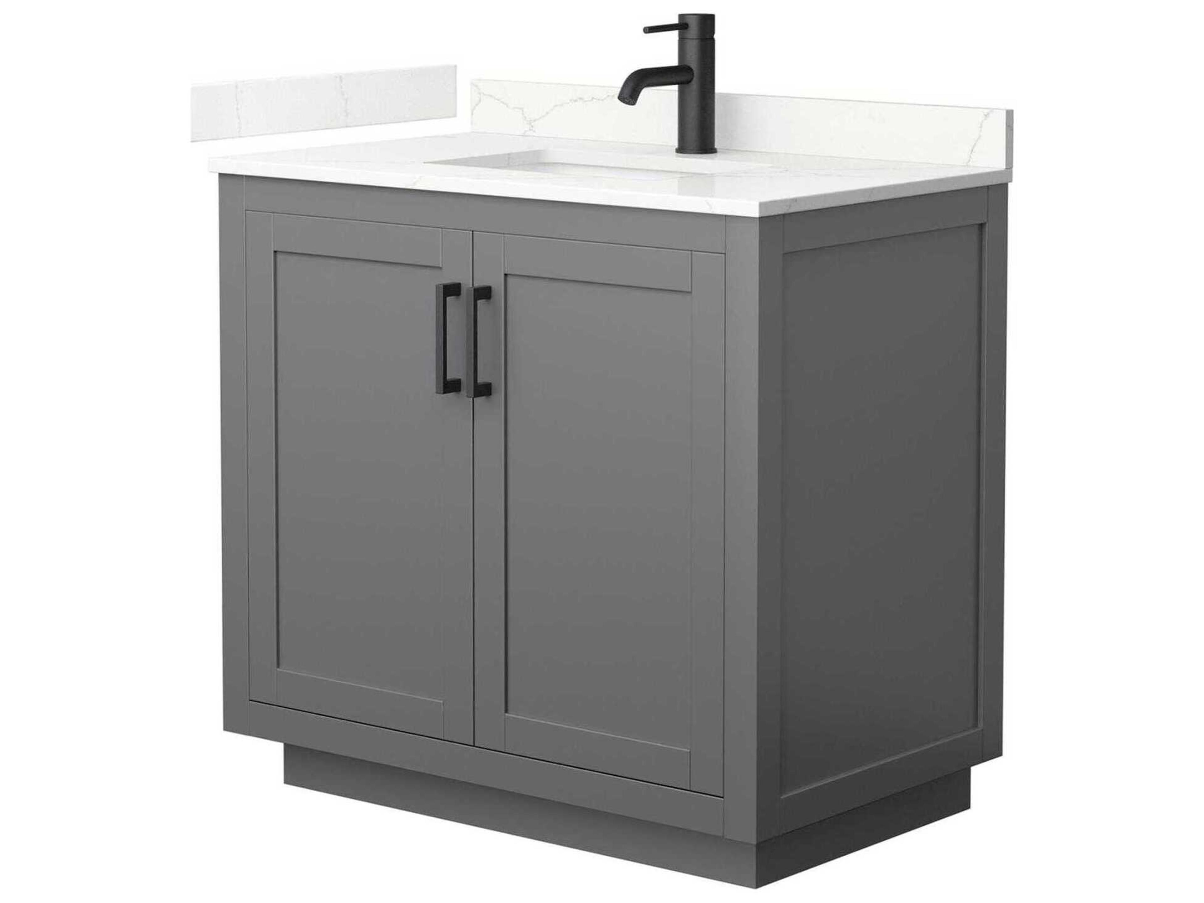 Wyndham Collection Miranda 36" Dark Gray Vanity