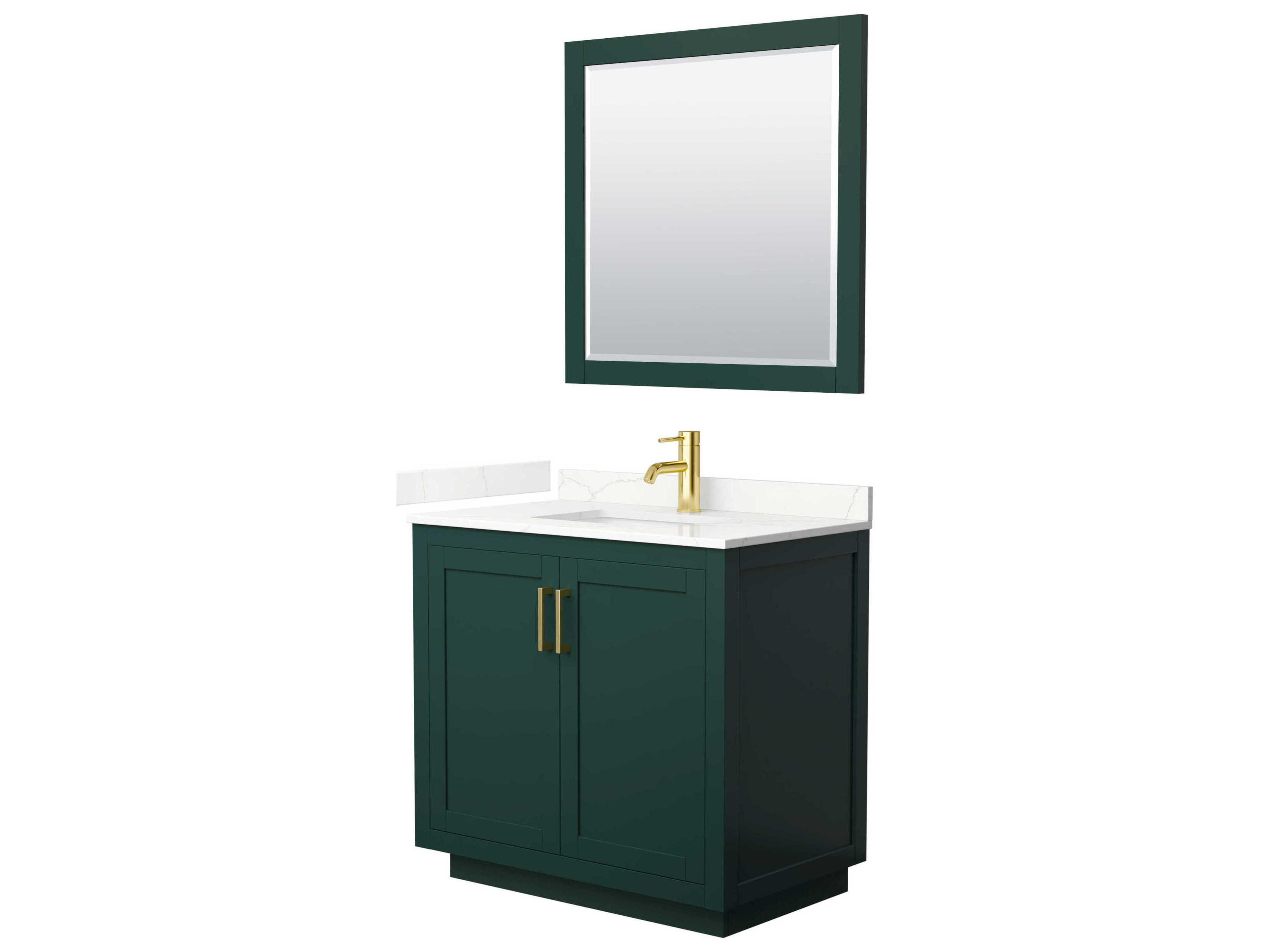Wyndham Collection Miranda 36" Green Vanity with 34" Mirror