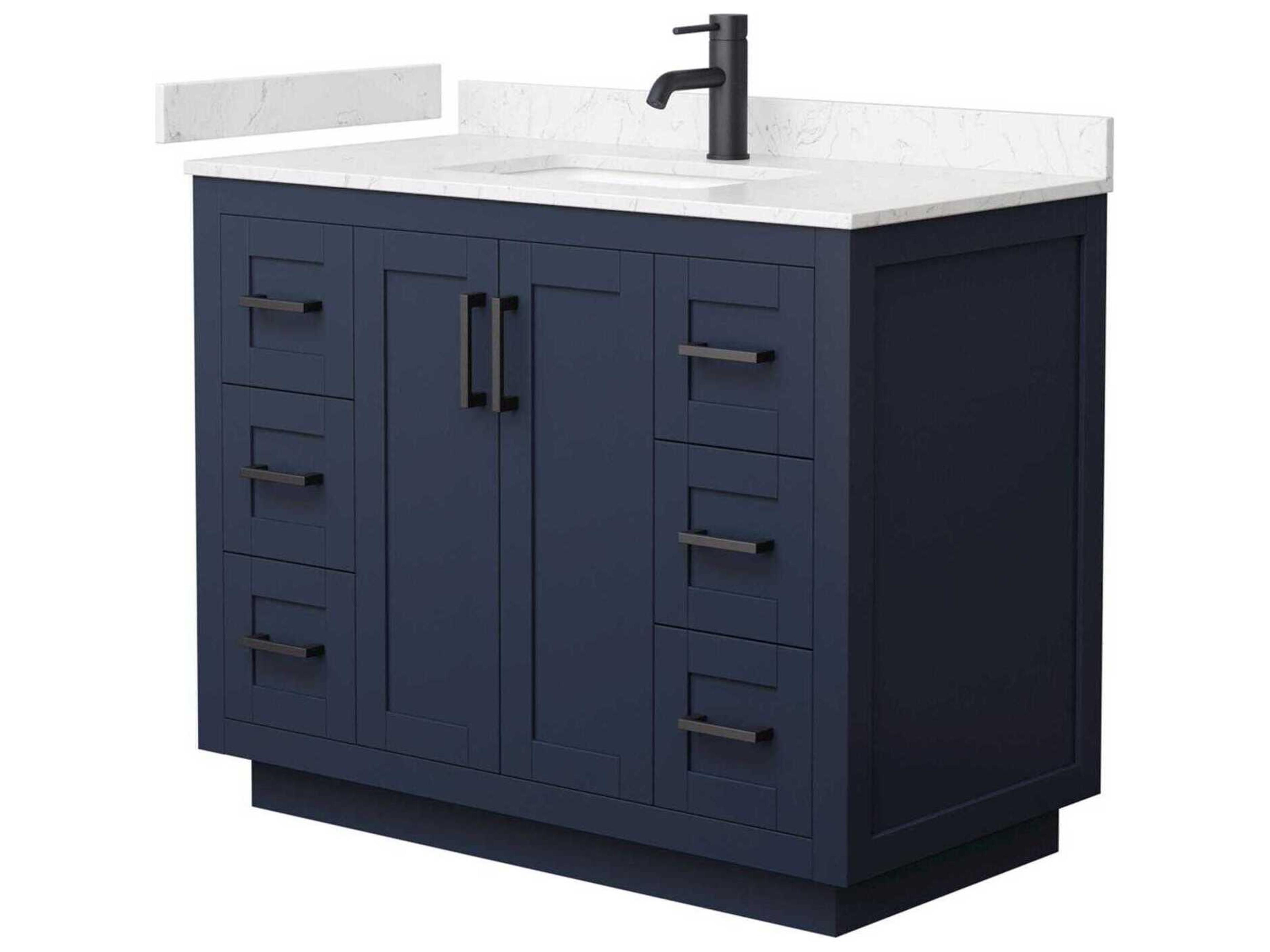 Wyndham Collection Miranda 42" Dark Blue Vanity