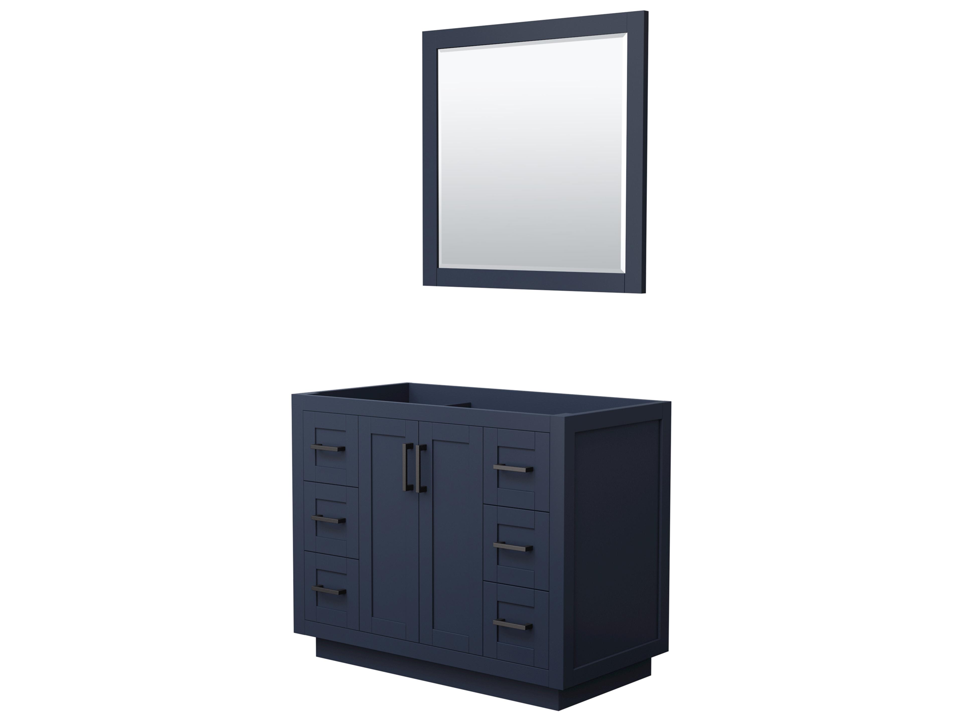 Wyndham Collection Miranda 41" Dark Blue Vanity with 34" Mirror