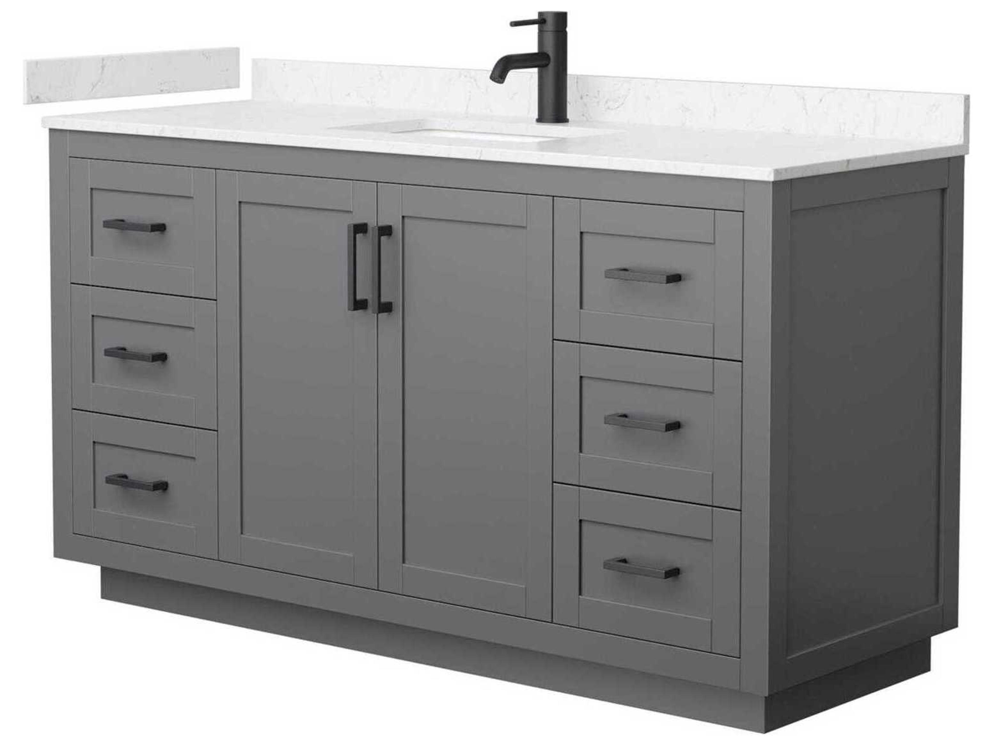 Wyndham Collection Miranda 60" Dark Gray Vanity
