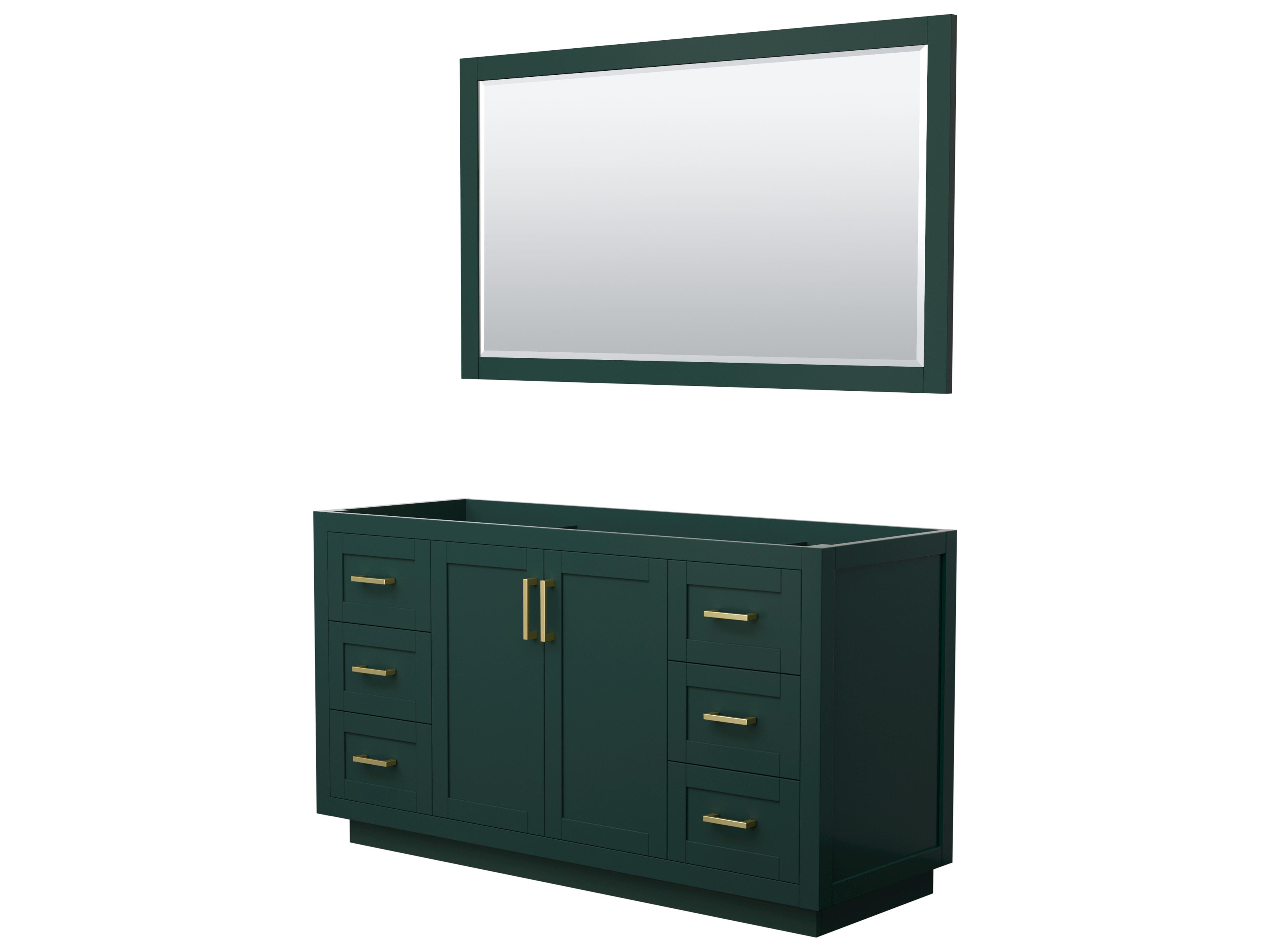 Wyndham Collection Miranda 59" Green Vanity with 58" Mirror