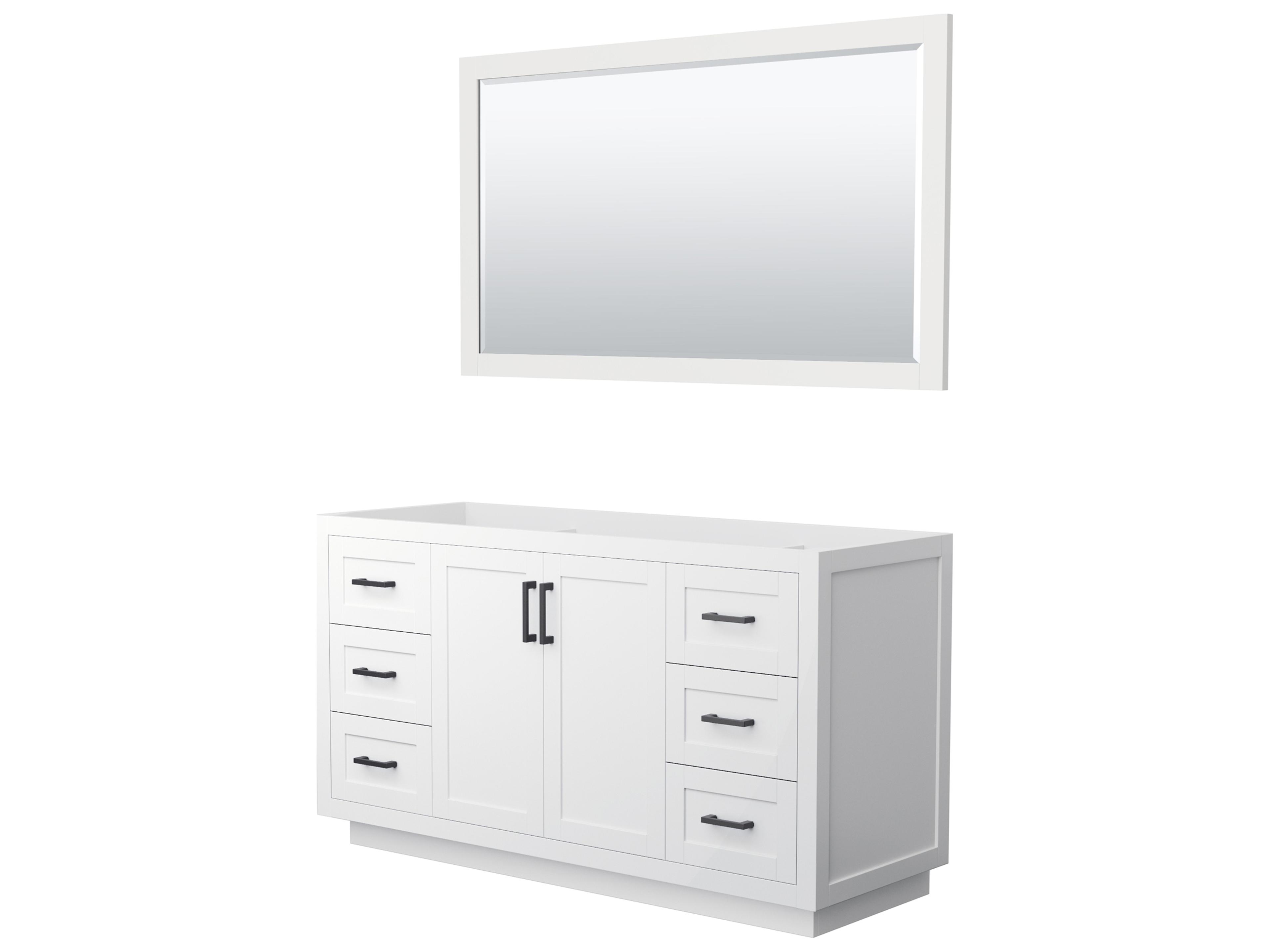 Wyndham Collection Miranda 59" White Vanity with 58" Mirror