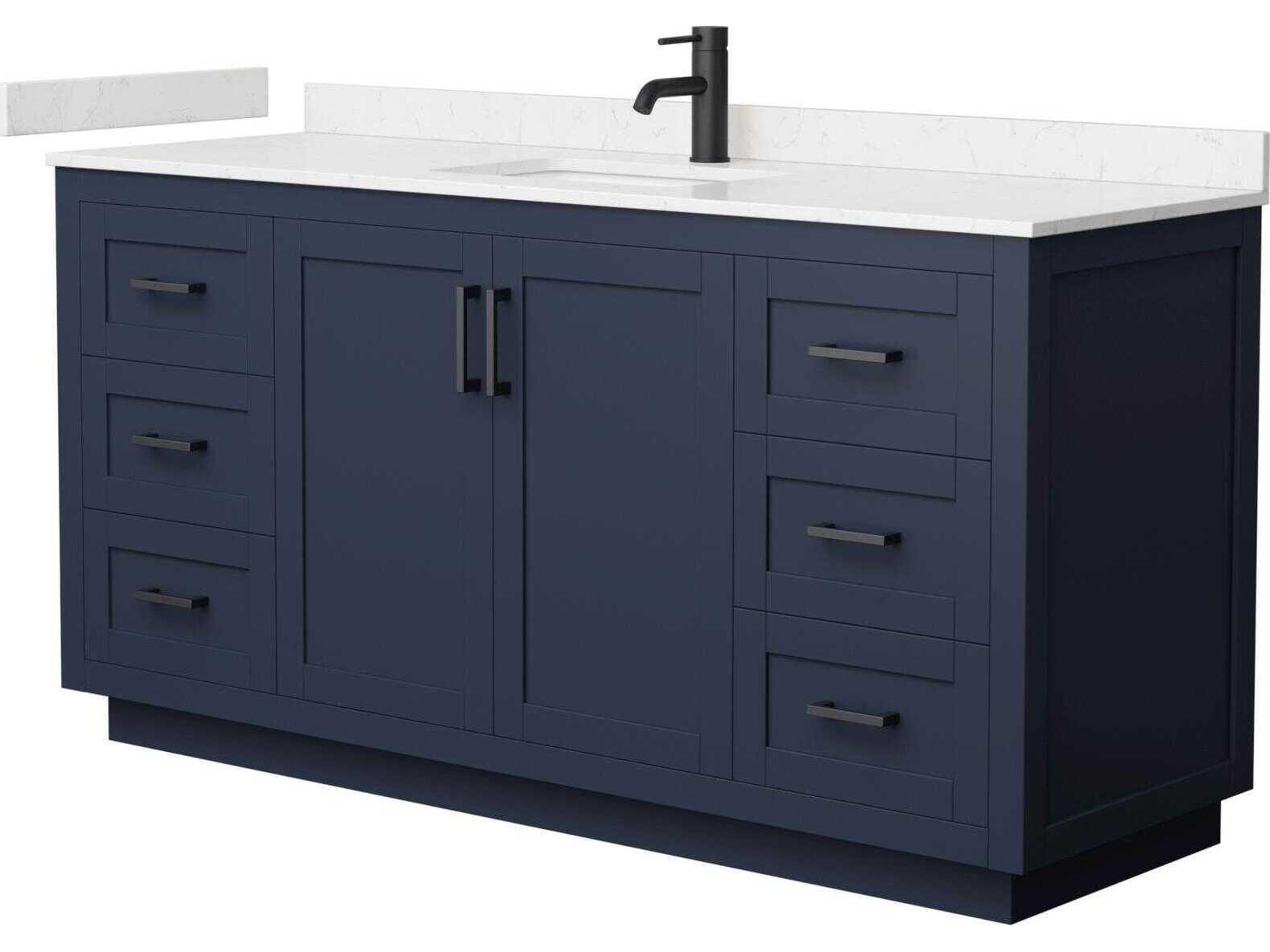 Wyndham Collection Miranda 66" Dark Blue Vanity