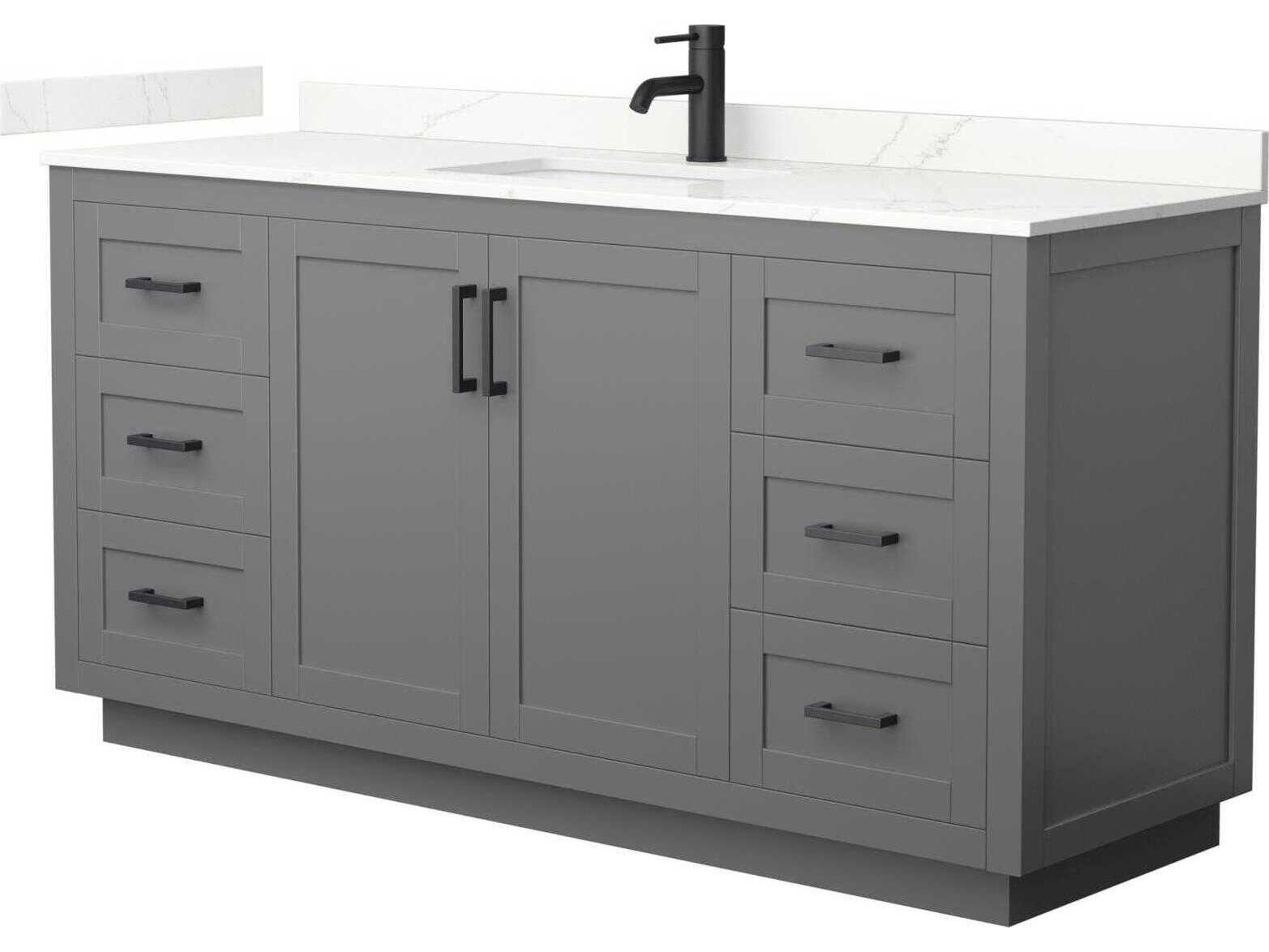 Wyndham Collection Miranda 66" Dark Gray Vanity
