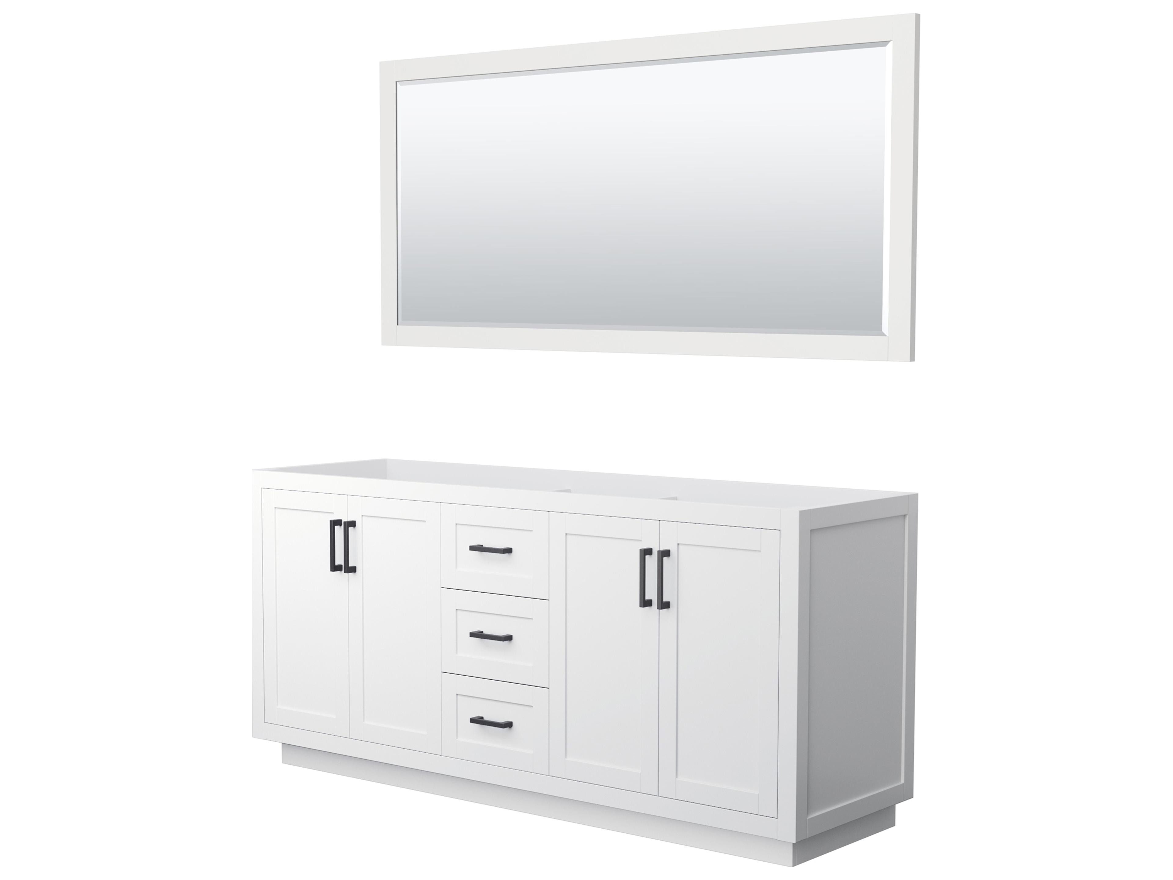 Wyndham Collection Miranda 71" White Vanity with 70" Mirror