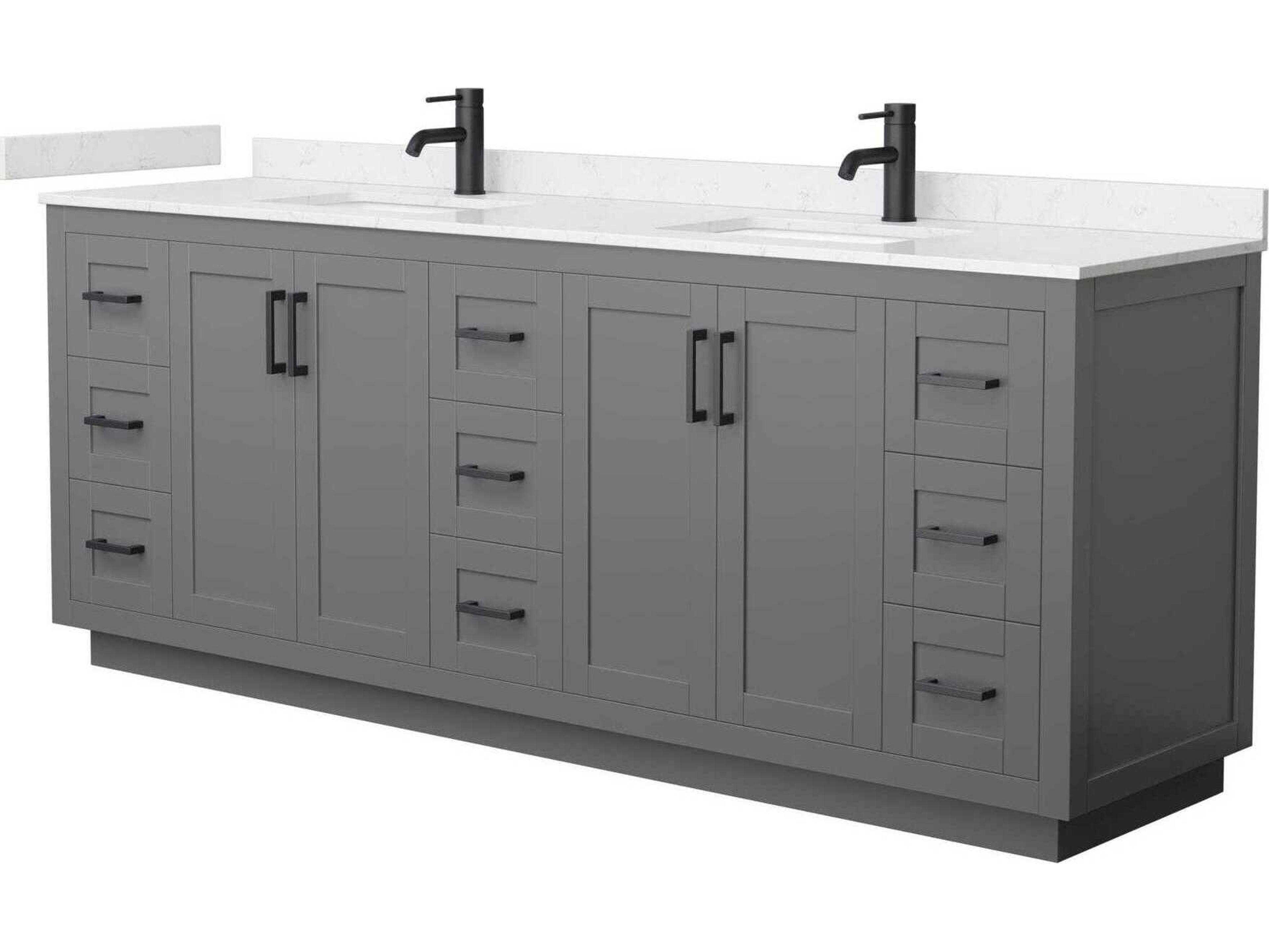 Wyndham Collection Miranda 84" Dark Gray Vanity