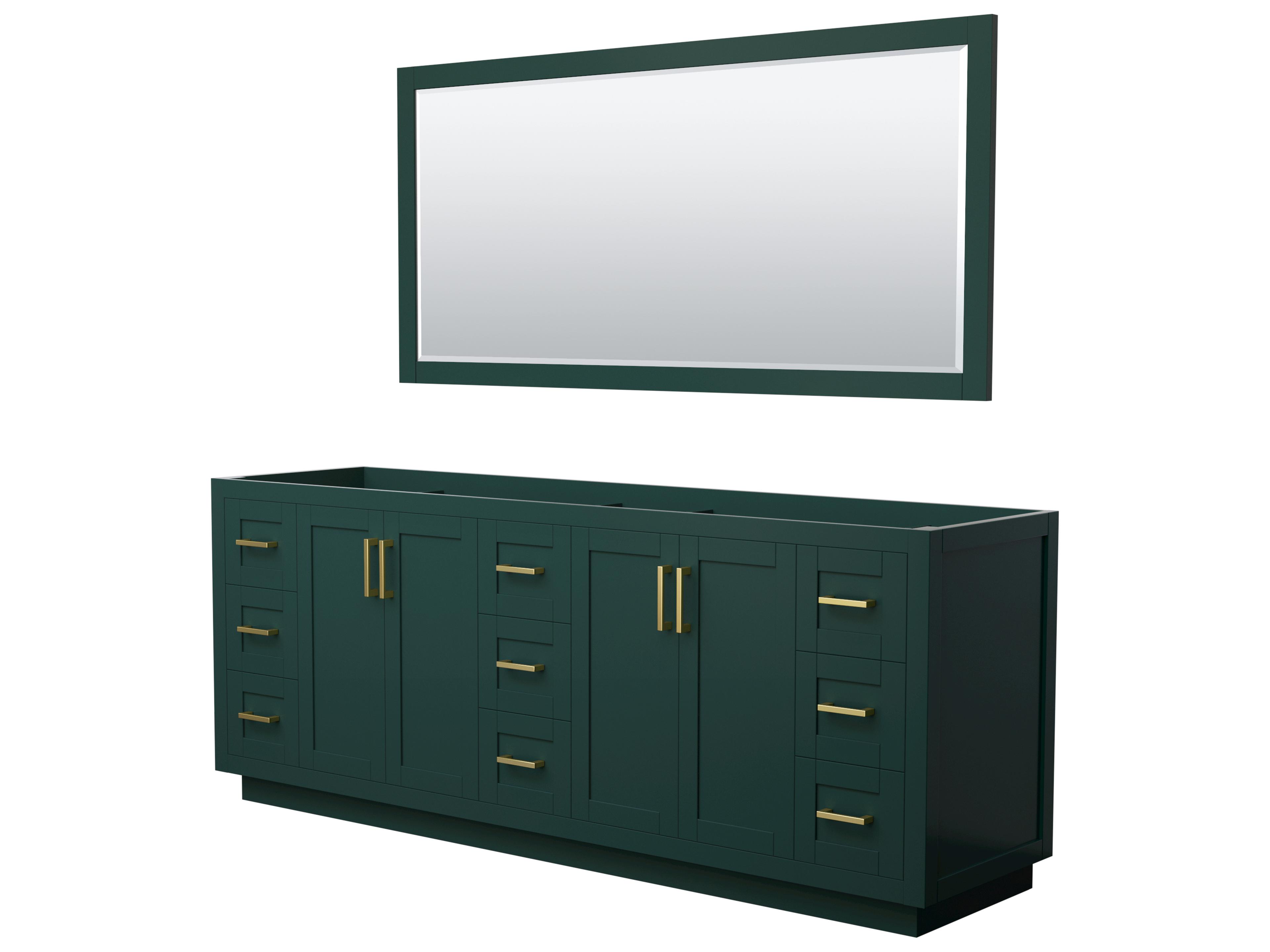 Wyndham Collection Miranda 83" Green Vanity with 70" Mirror
