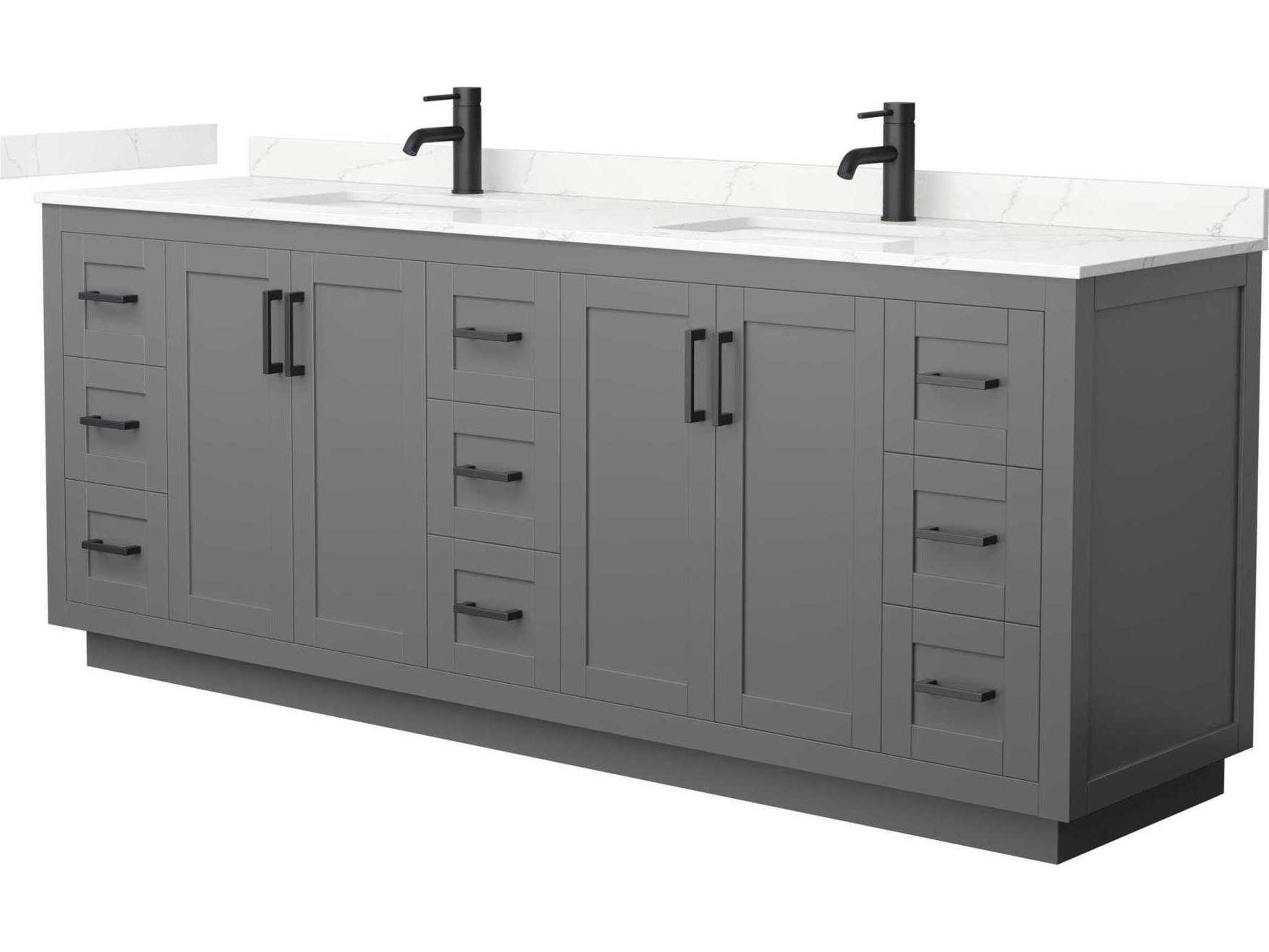 Wyndham Collection Miranda 84" Dark Gray Vanity