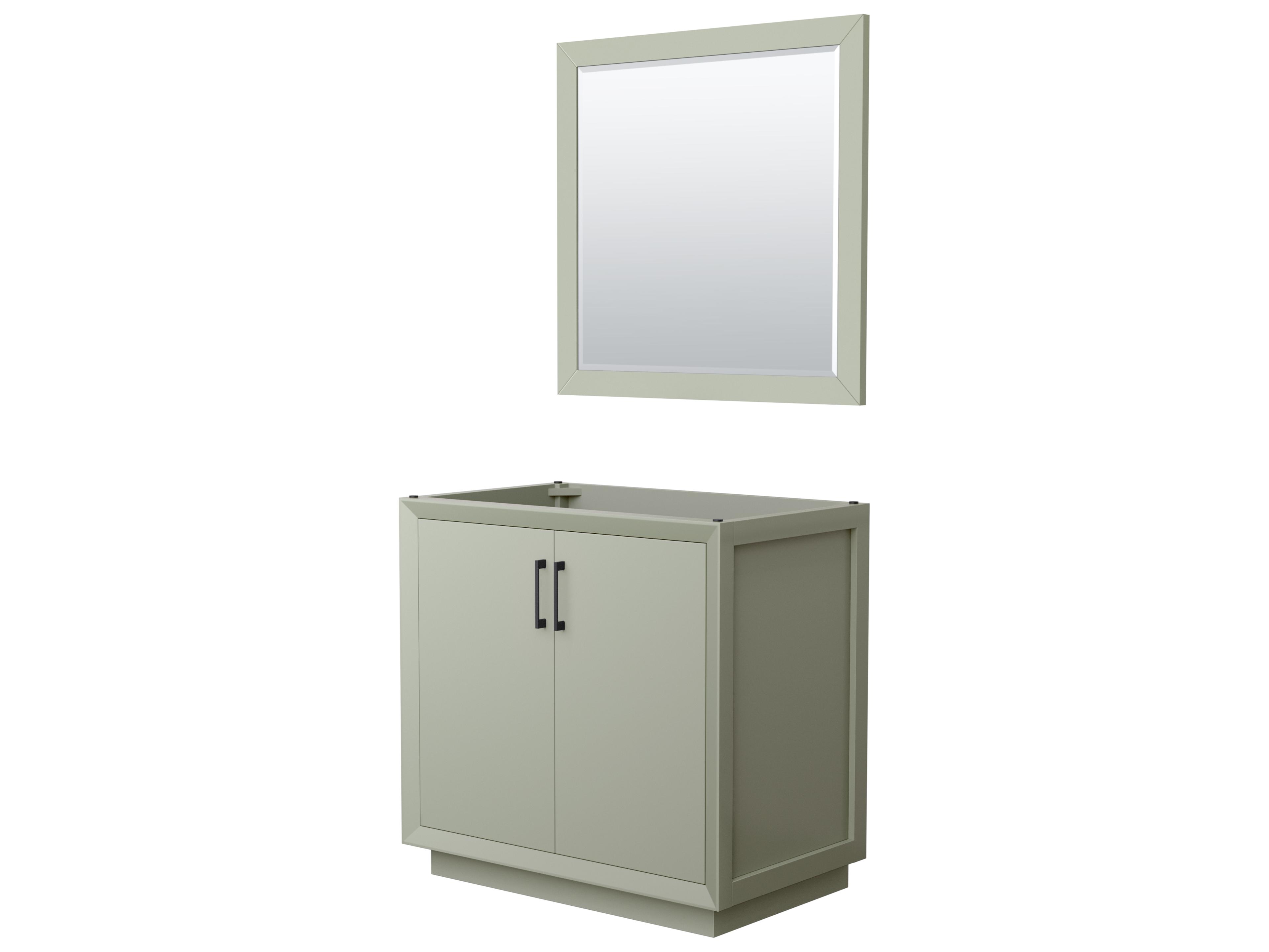 Wyndham Collection Strada 35" Light Green Vanity with 34" Mirror