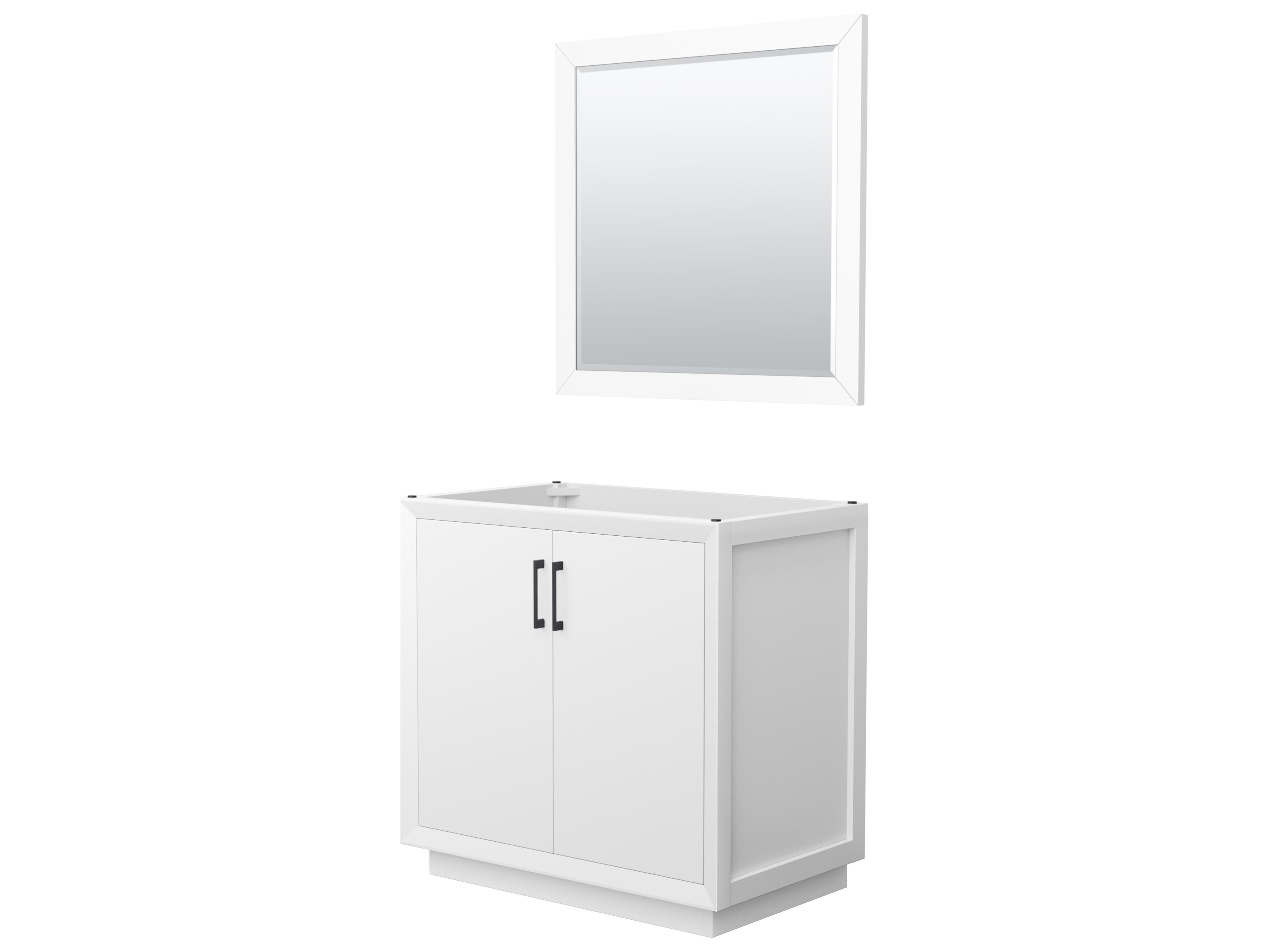 Wyndham Collection Strada 35" White Vanity with 34" Mirror