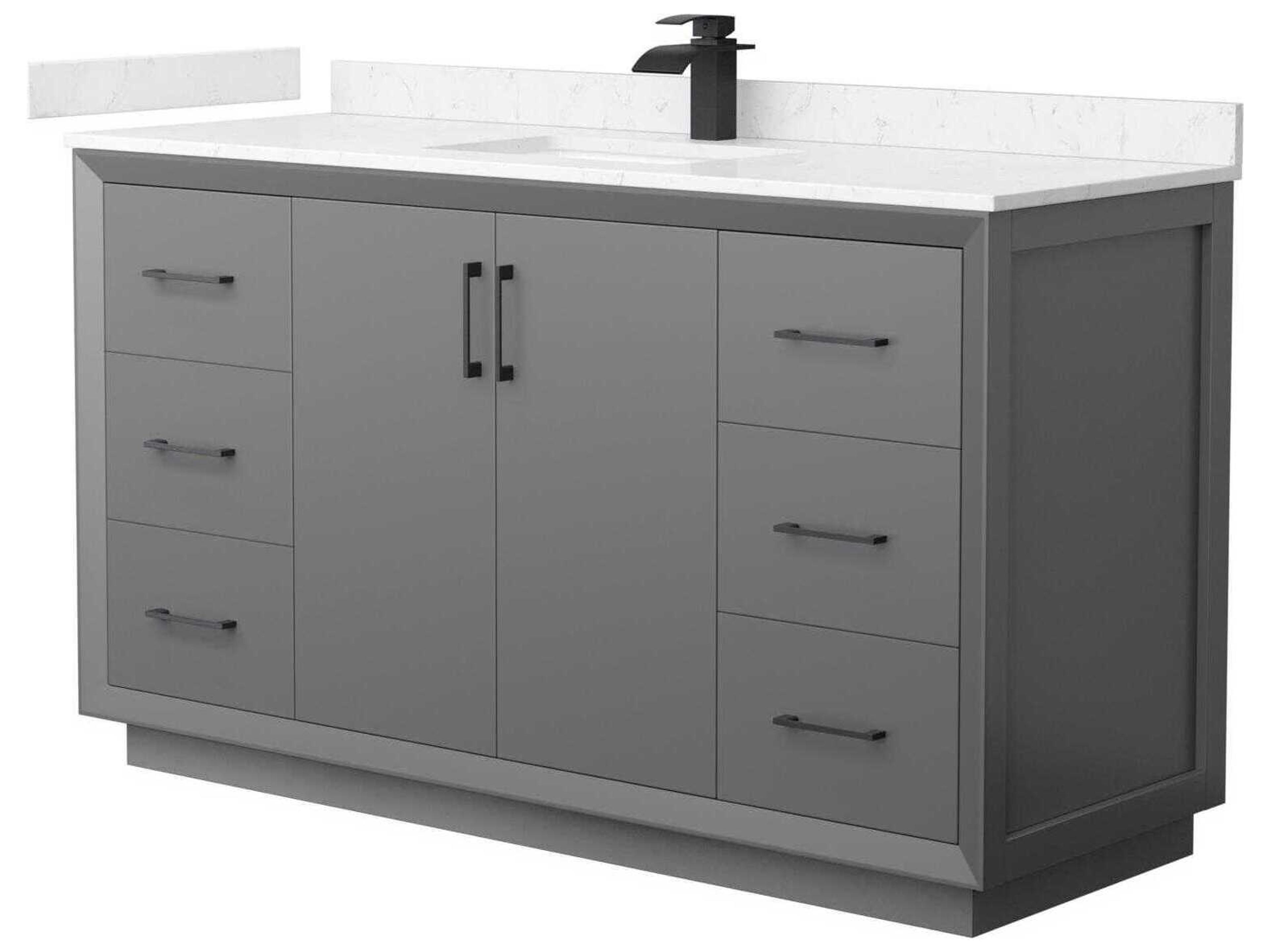 Wyndham Collection Strada 60" Dark Gray Vanity