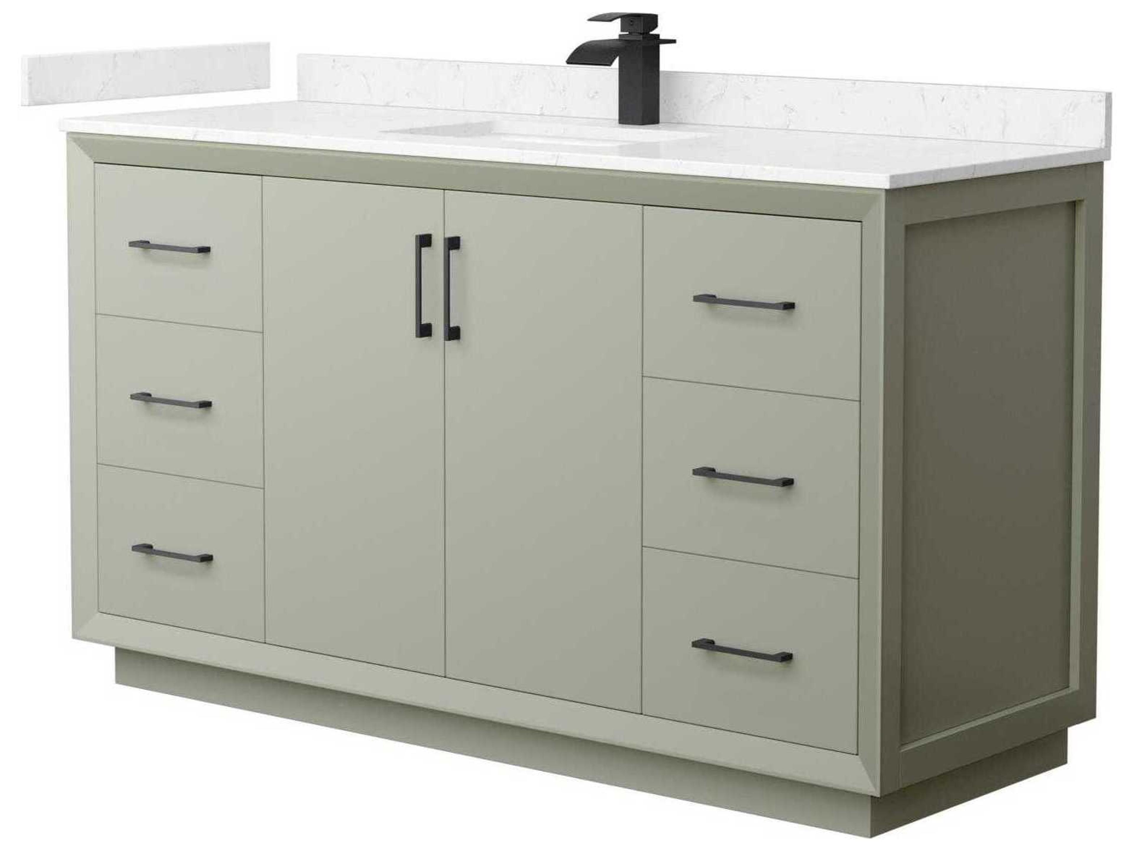 Wyndham Collection Strada 60" Light Green Vanity