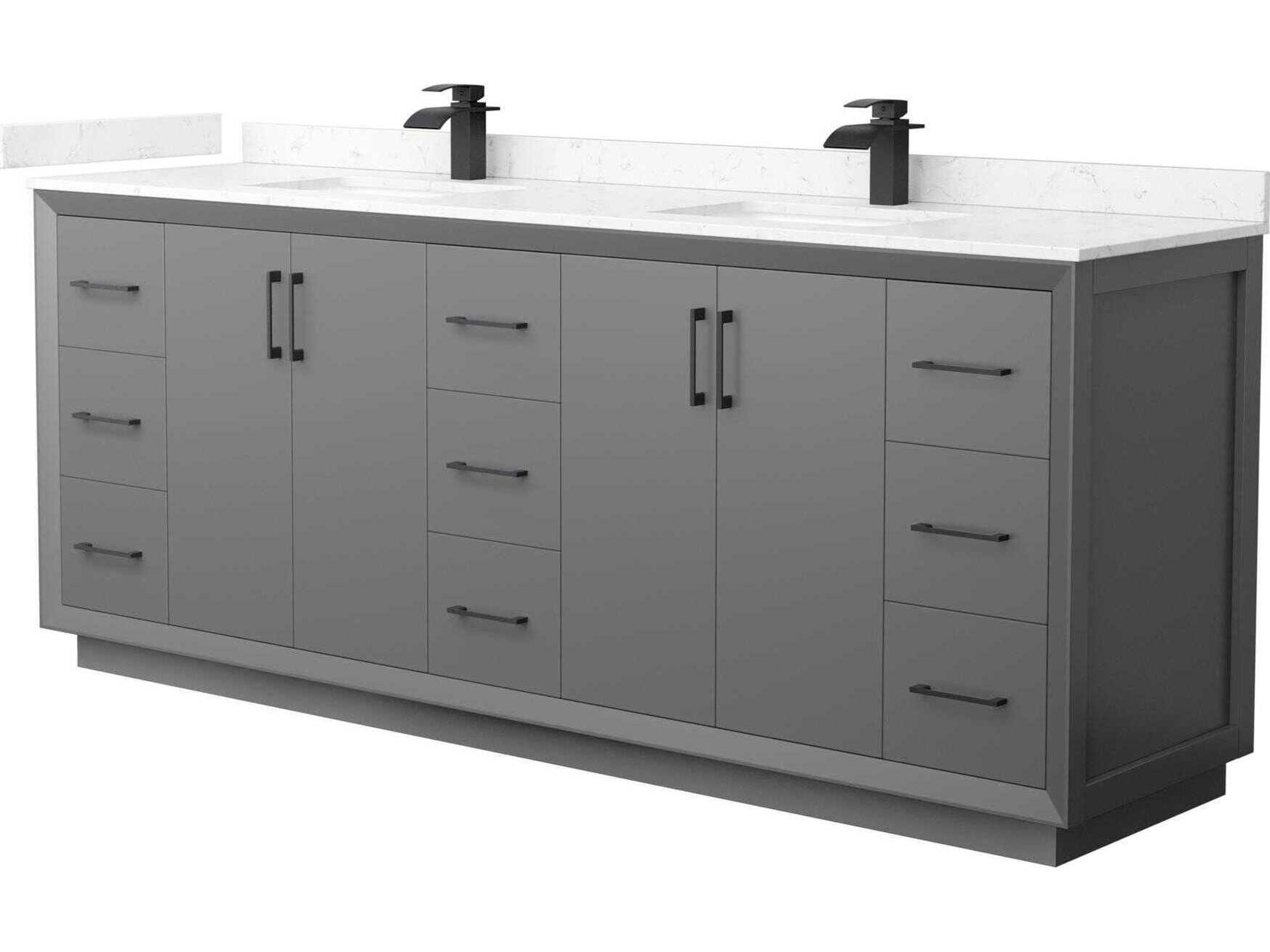 Wyndham Collection Strada 84" Dark Gray Vanity