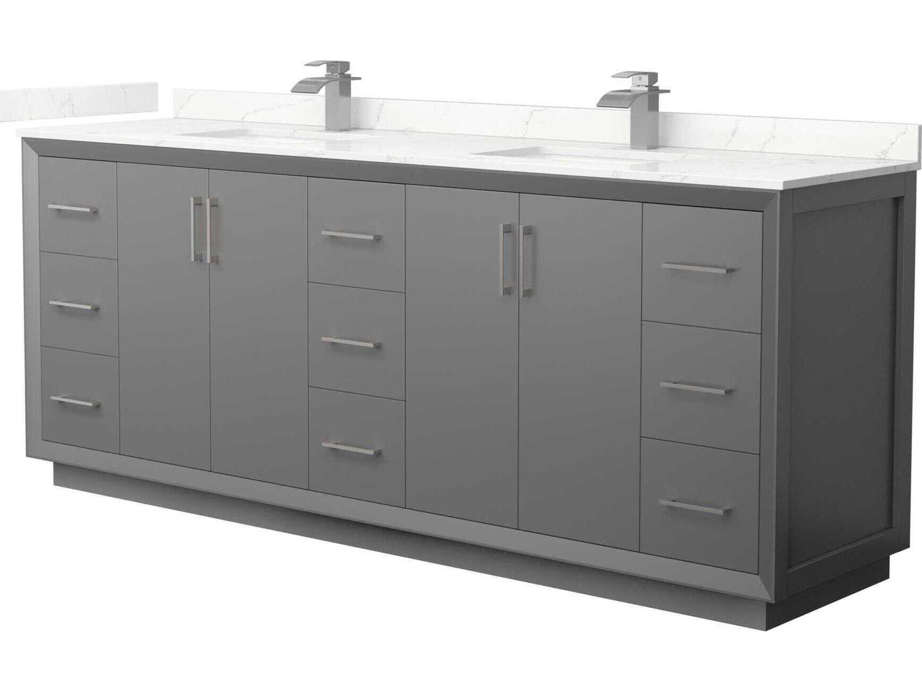 Wyndham Collection Strada 84" Dark Gray Vanity