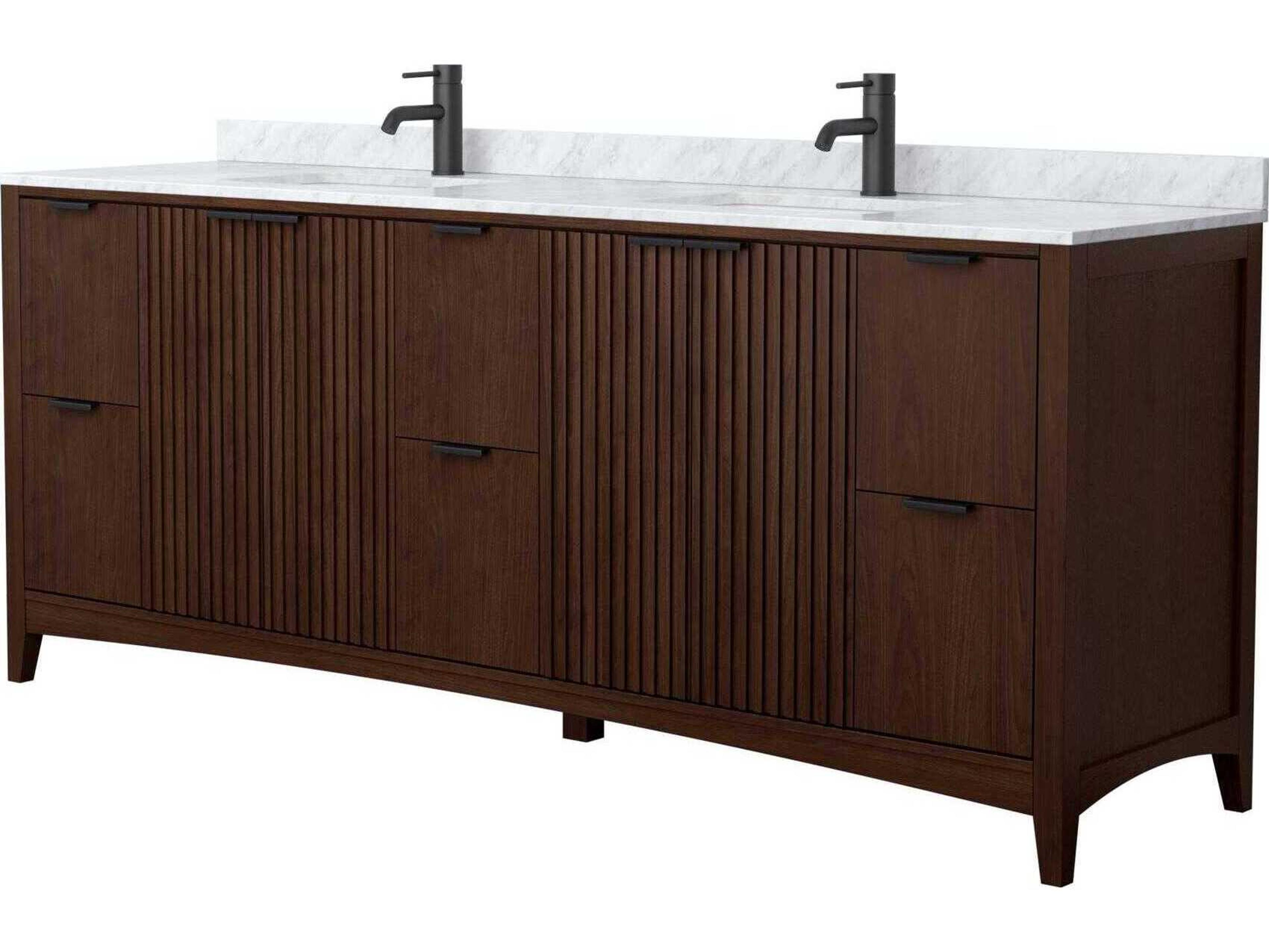Wyndham Collection Palmilla 84" Dark Walnut Vanity