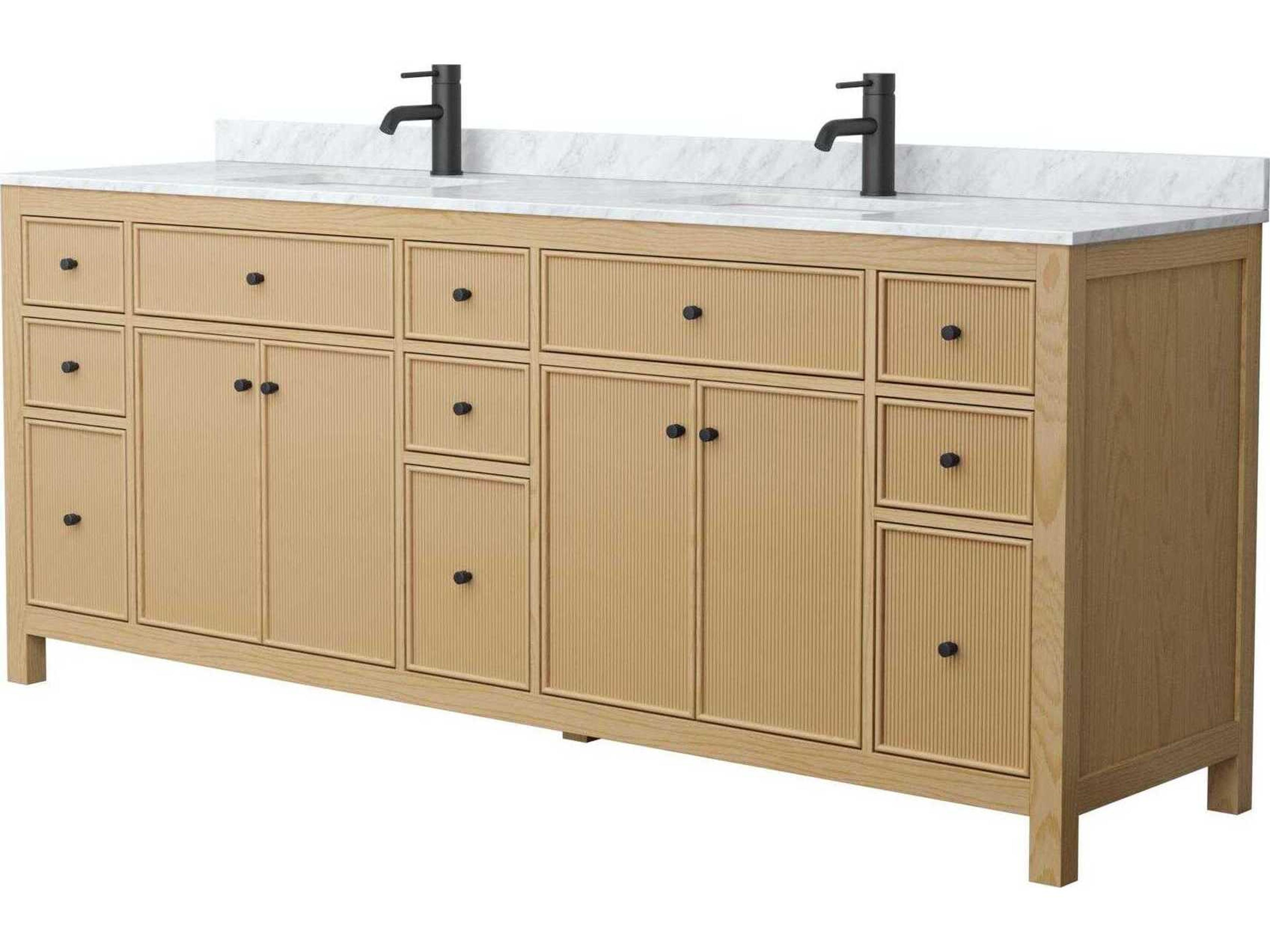 Wyndham Collection Pendry 84" Tanned Oak Vanity