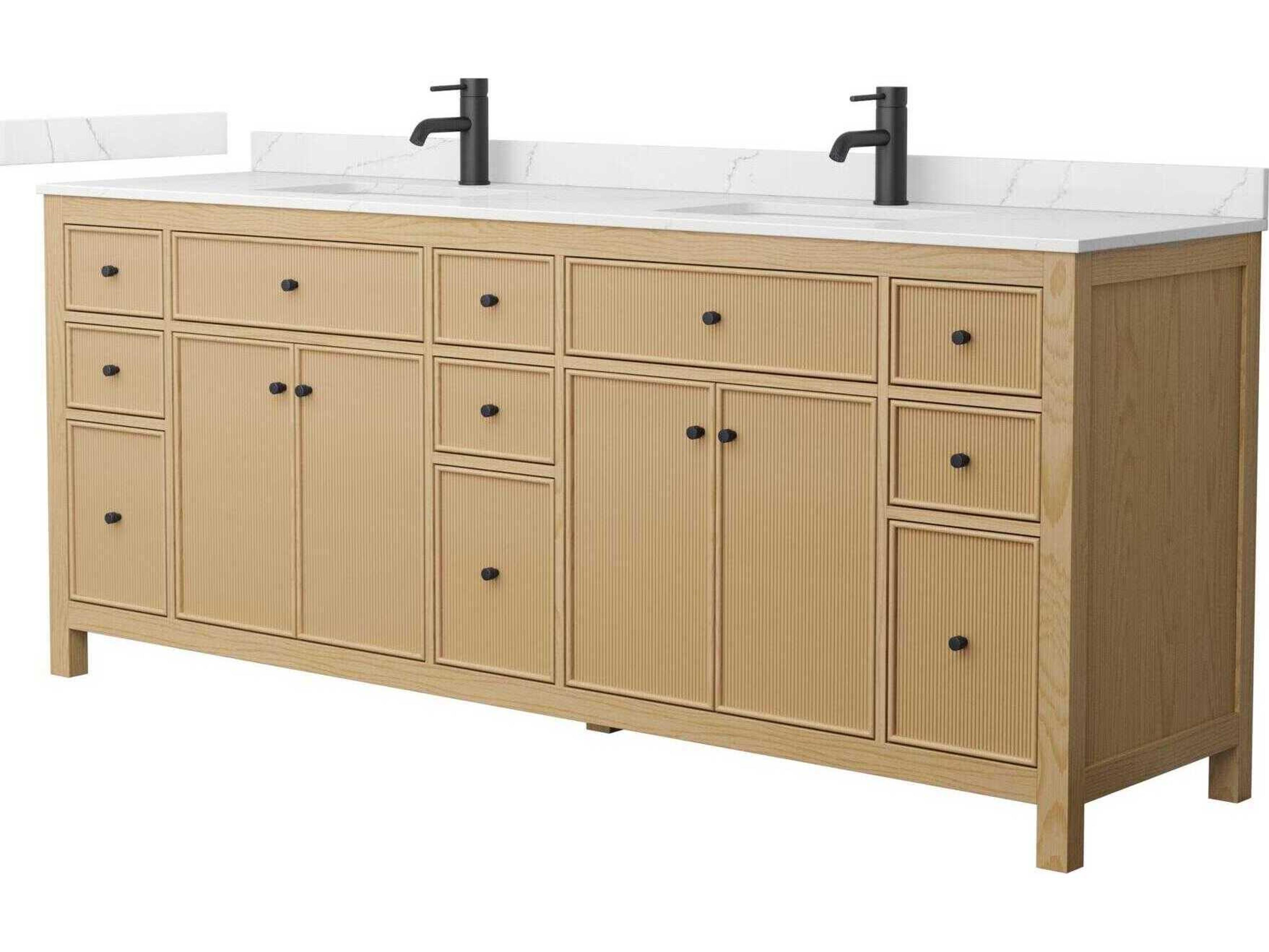 Wyndham Collection Pendry 84" Tanned Oak Vanity