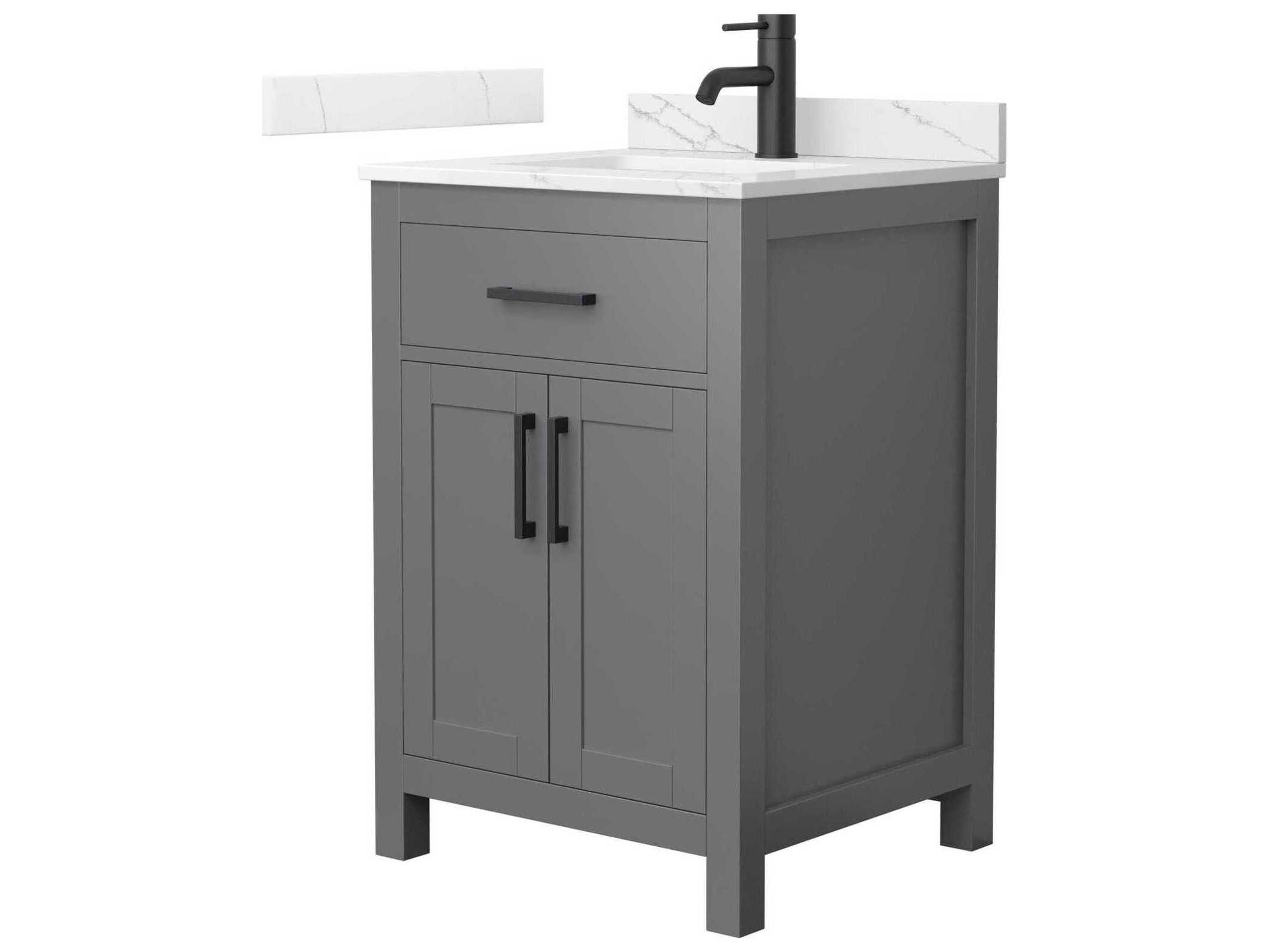 Wyndham Collection Beckett 24" Dark Gray Vanity