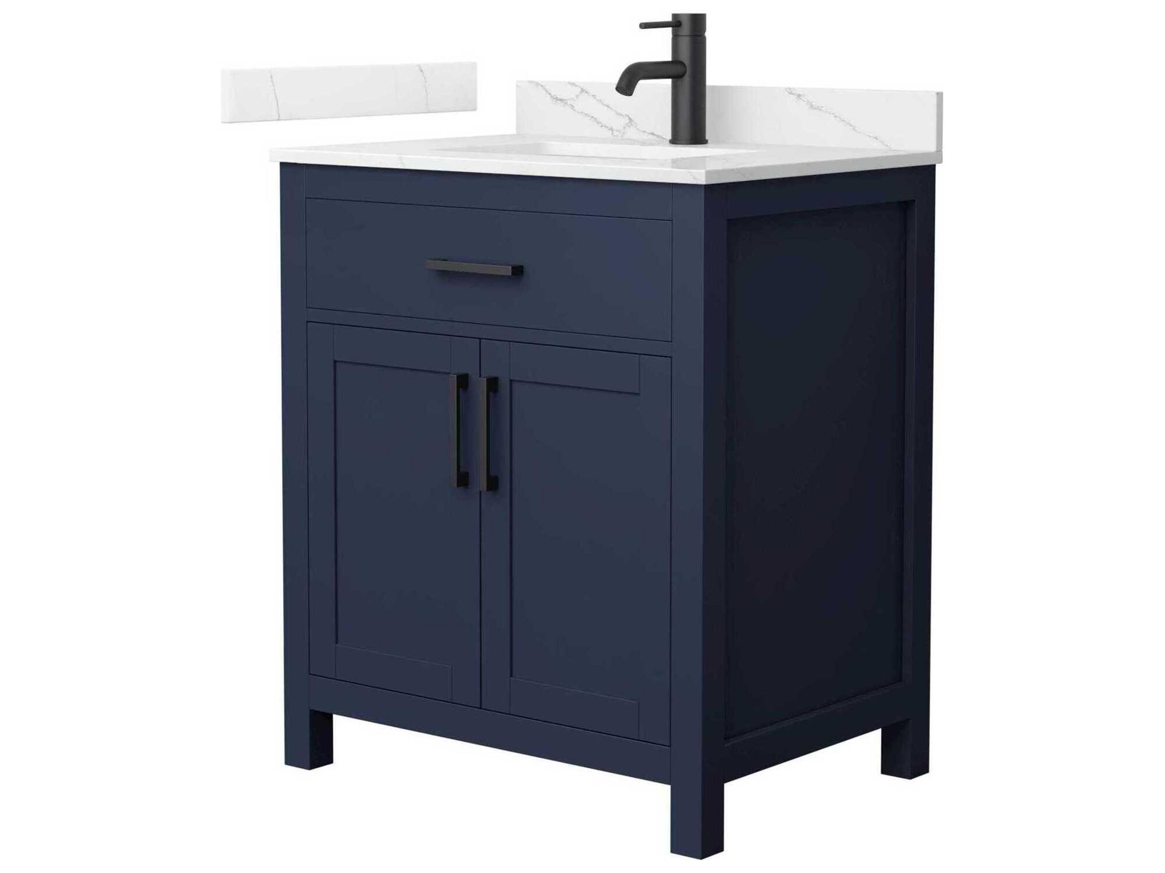 Wyndham Collection Beckett 30" Dark Blue Vanity