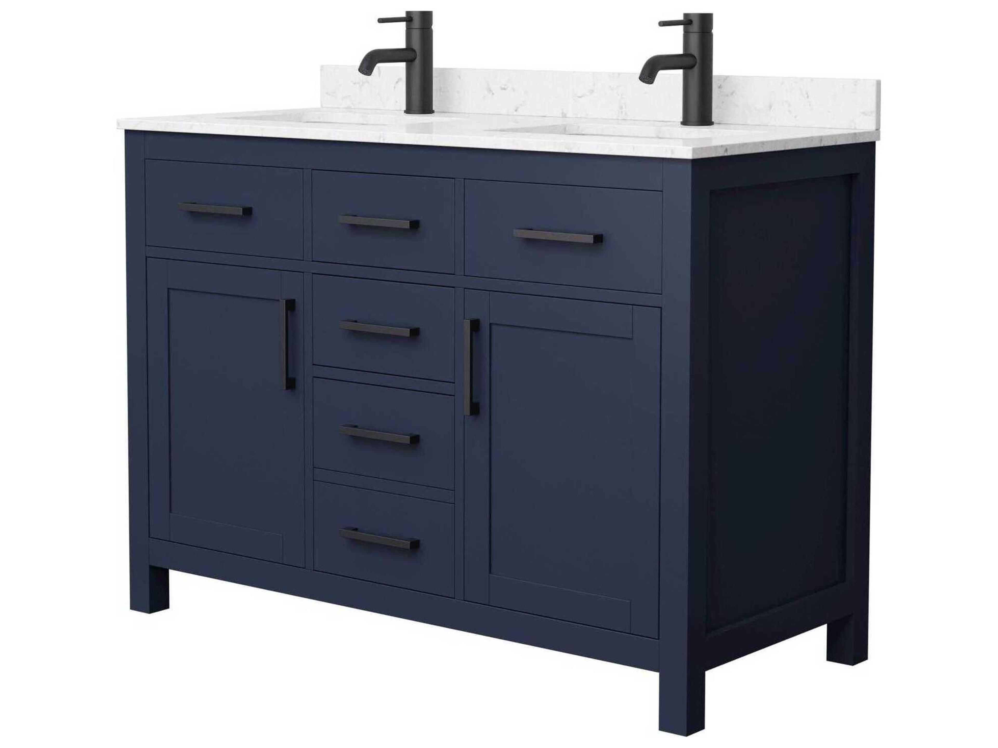 Wyndham Collection Beckett 48" Dark Blue Vanity