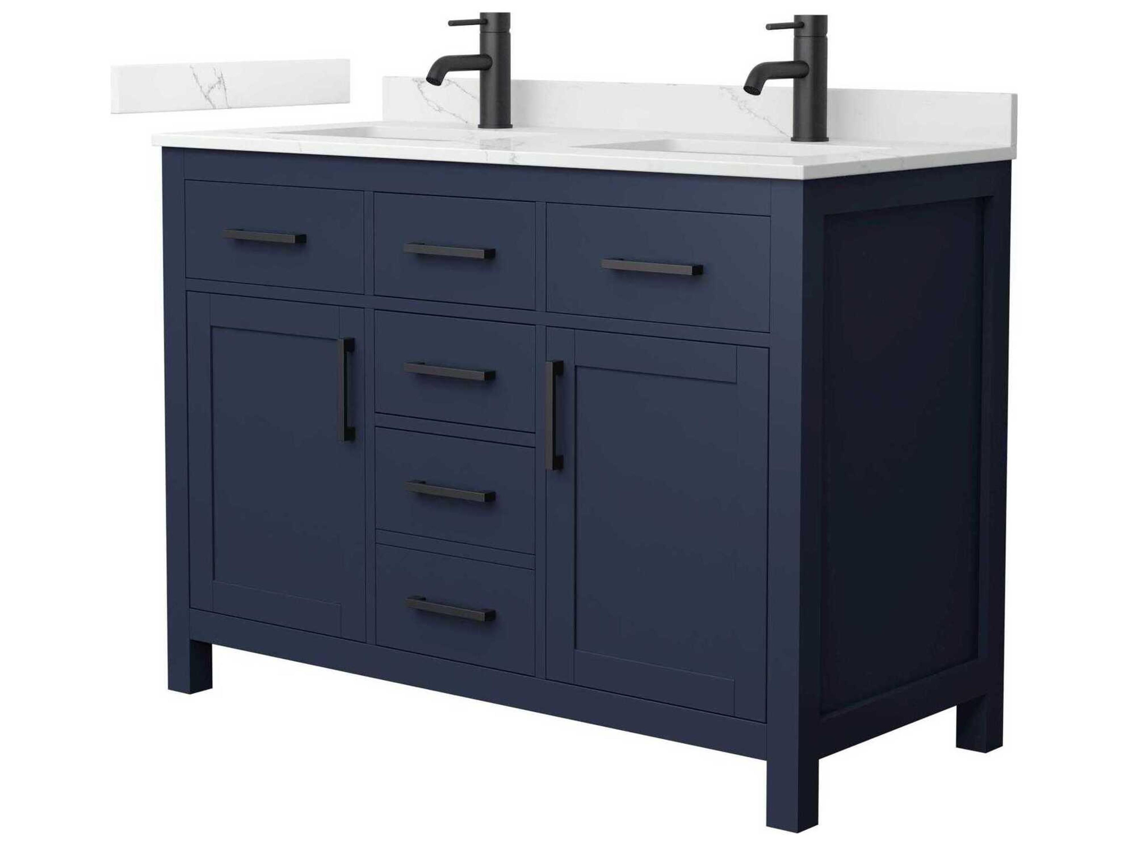 Wyndham Collection Beckett 48" Dark Blue Vanity