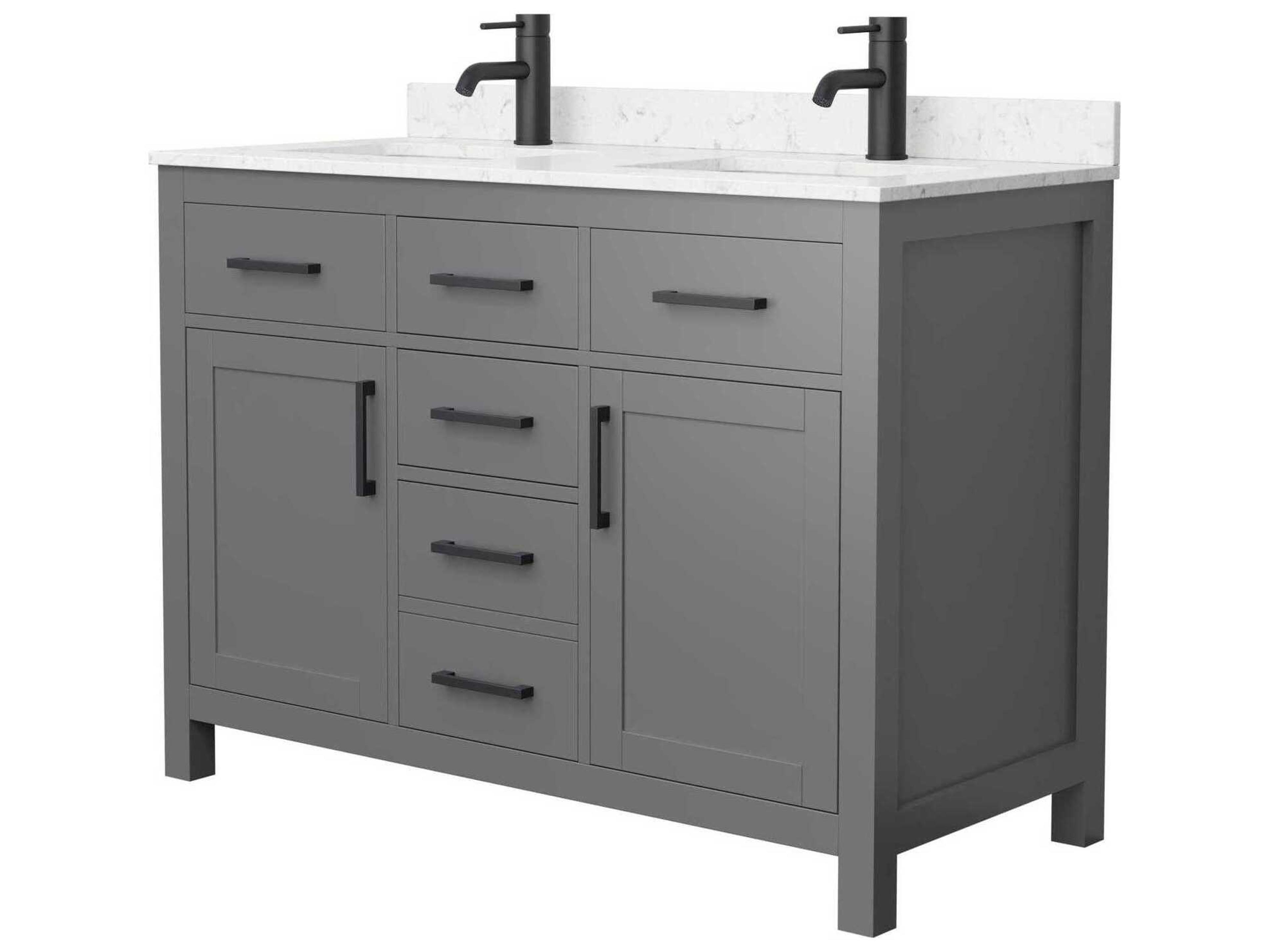 Wyndham Collection Beckett 48" Dark Gray Vanity
