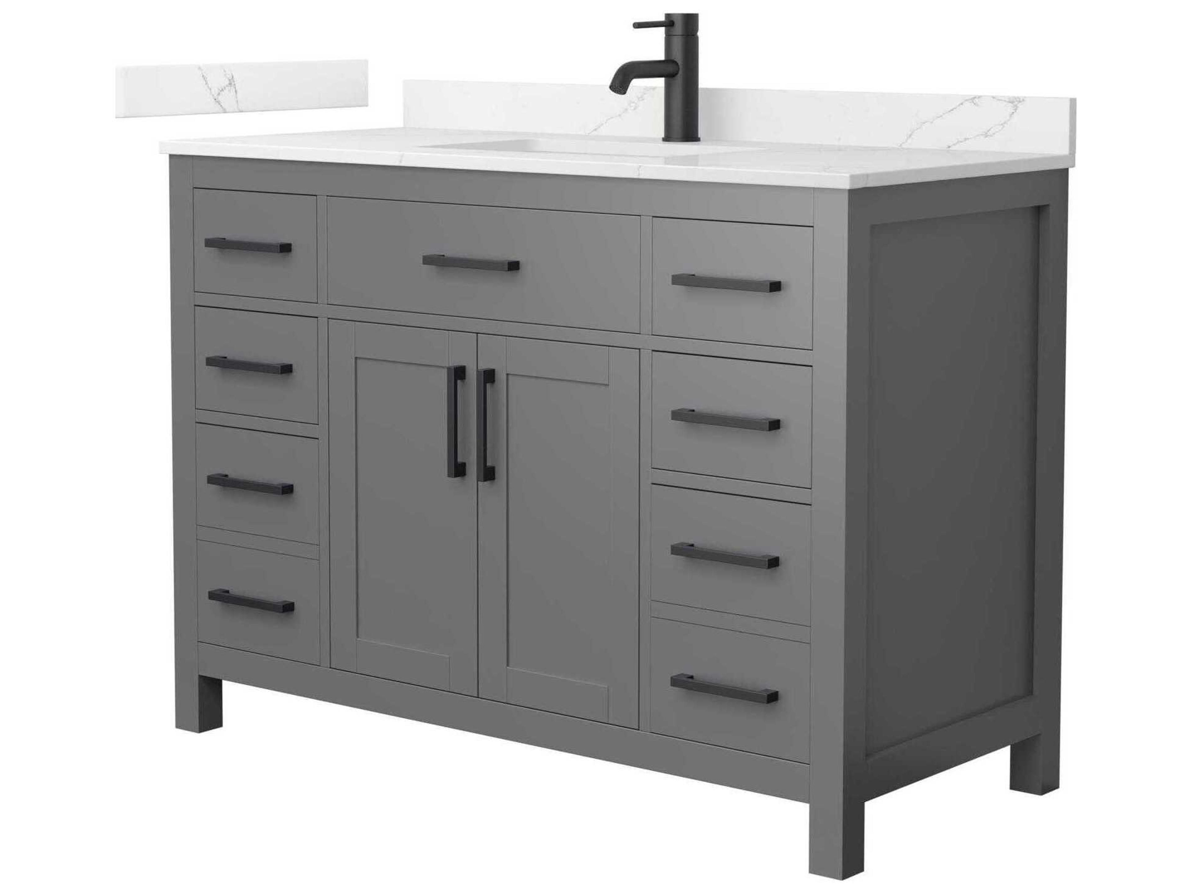 Wyndham Collection Beckett 48" Dark Gray Vanity