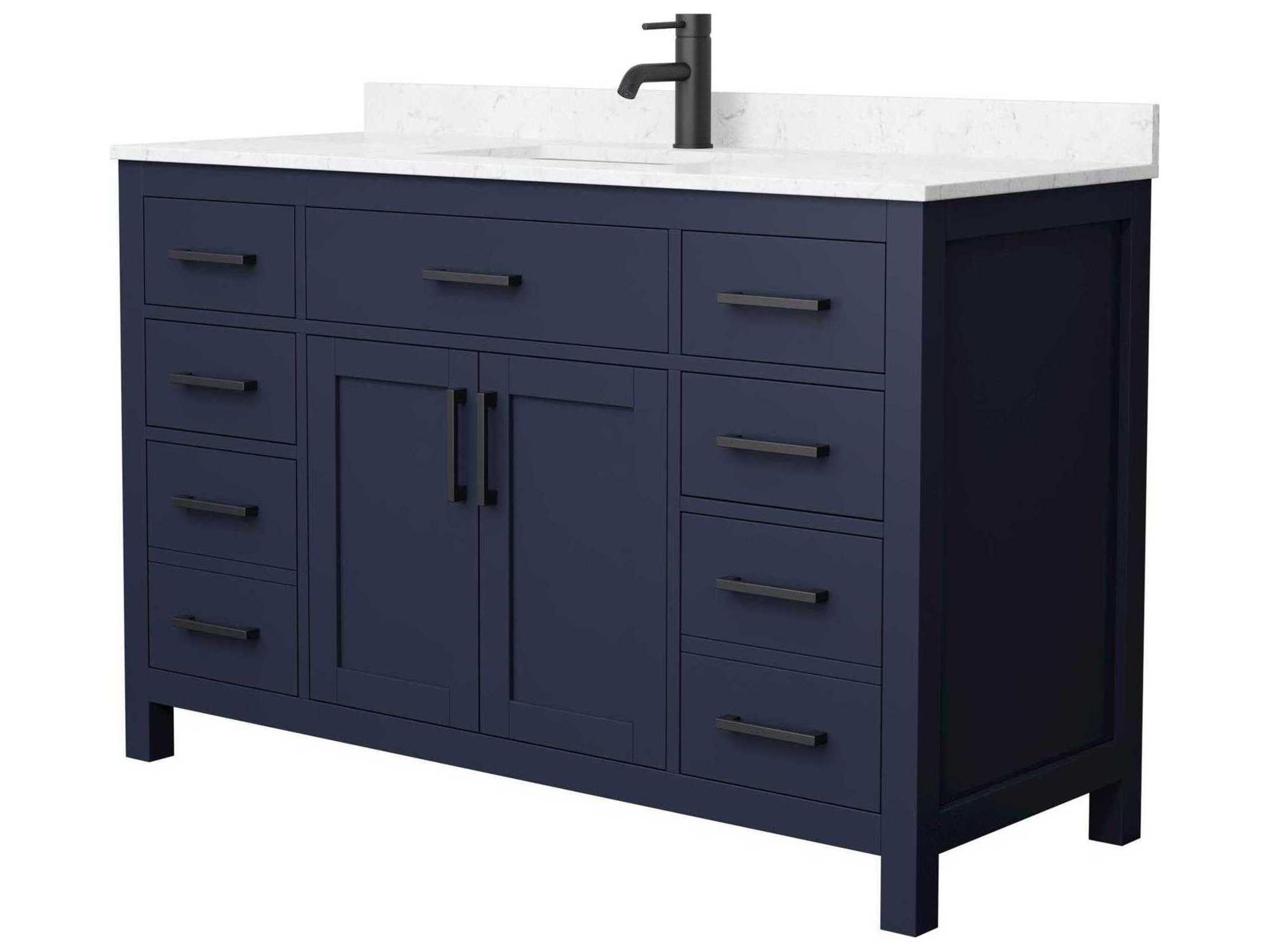Wyndham Collection Beckett 54" Dark Blue Vanity