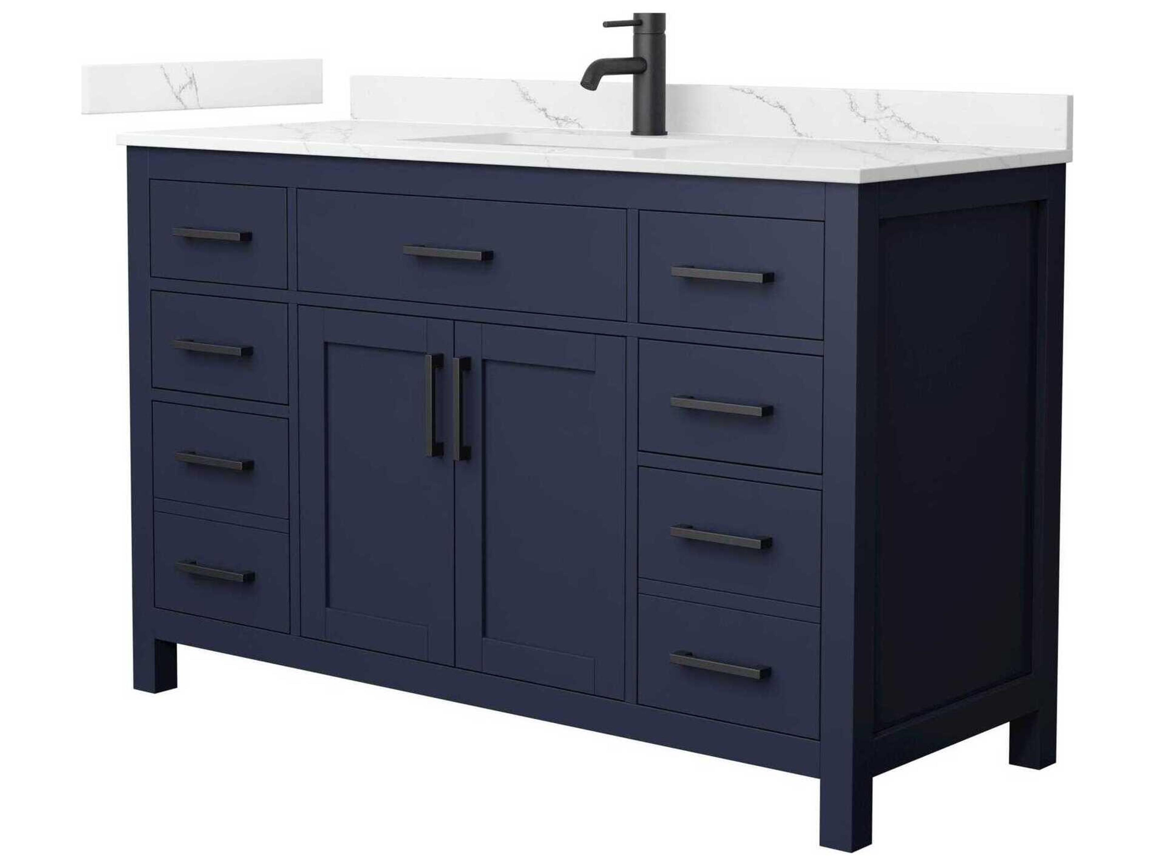 Wyndham Collection Beckett 54" Dark Blue Vanity