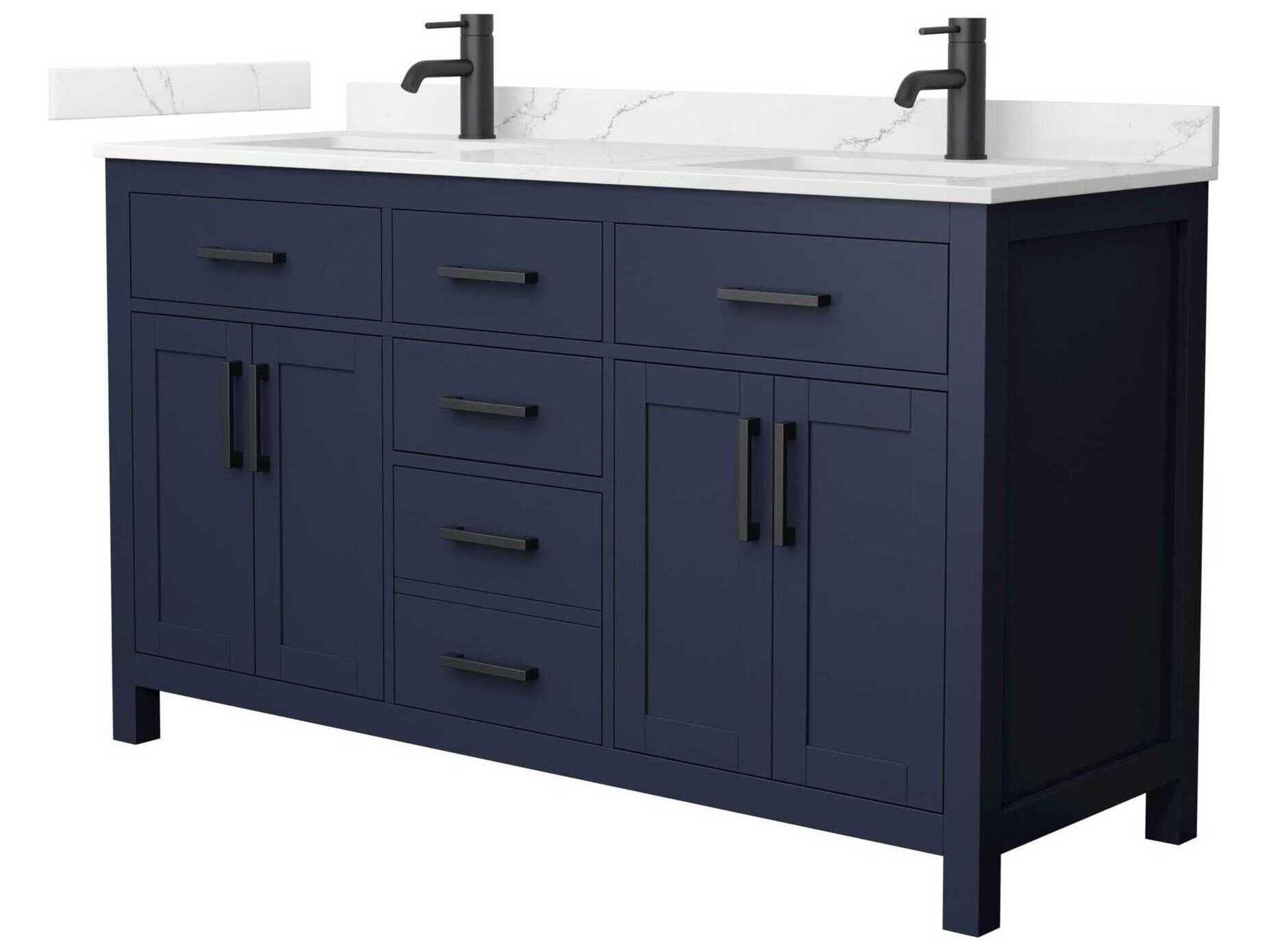Wyndham Collection Beckett 60" Dark Blue Vanity