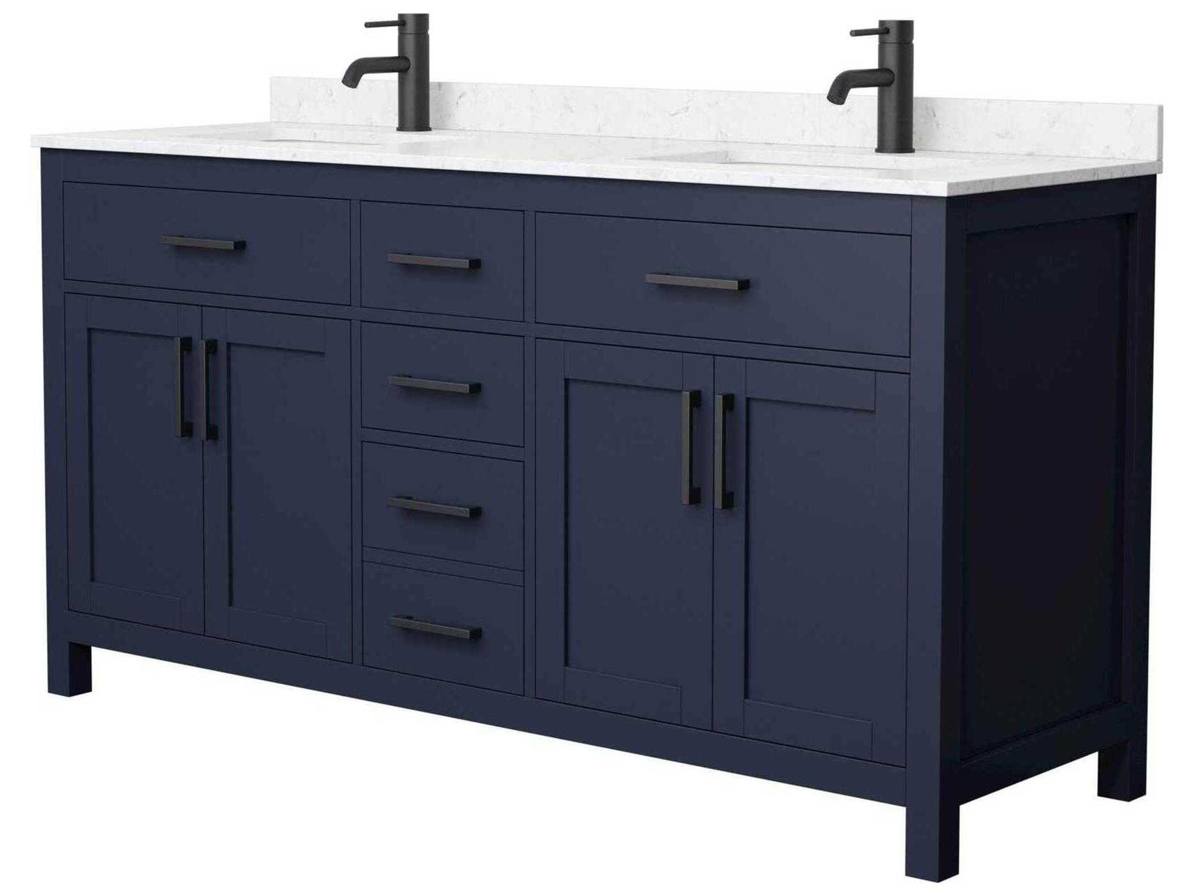 Wyndham Collection Beckett 66" Dark Blue Vanity