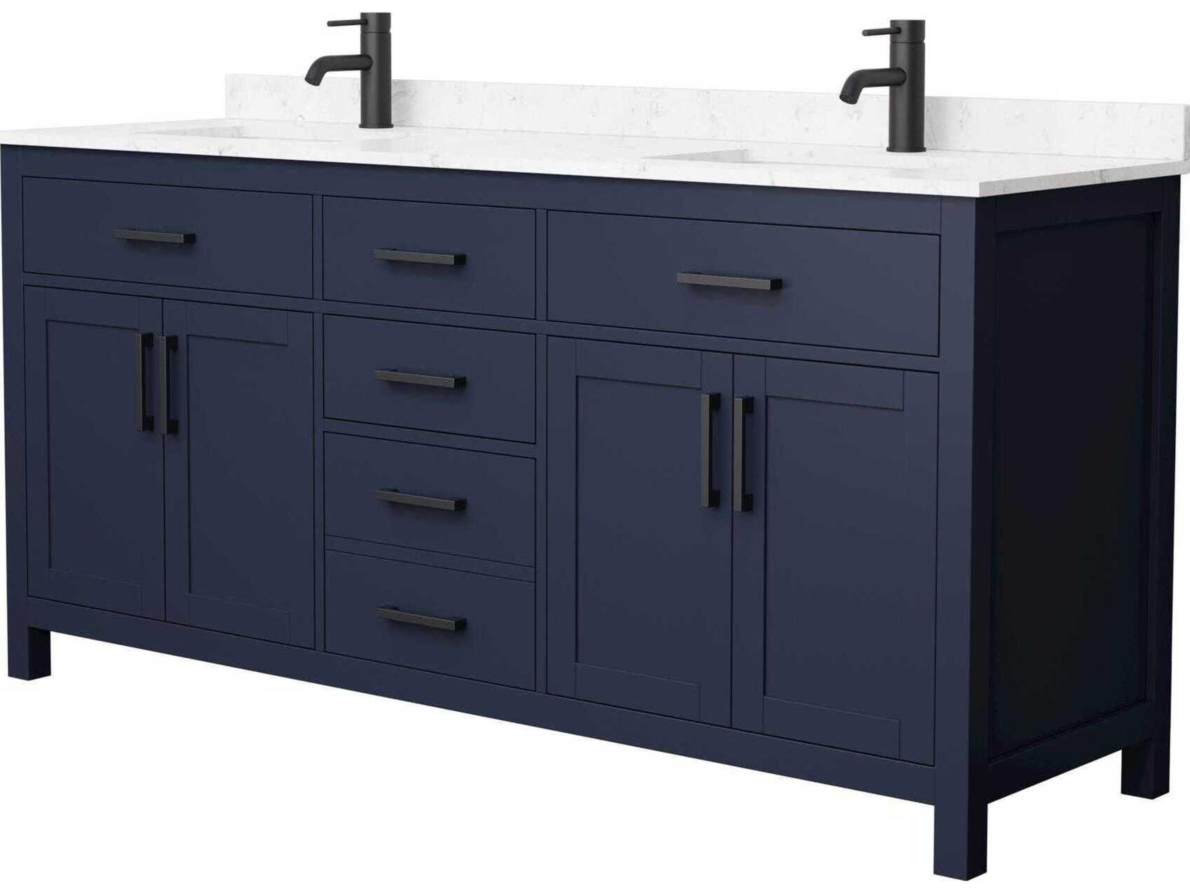 Wyndham Collection Beckett 72" Dark Blue Vanity