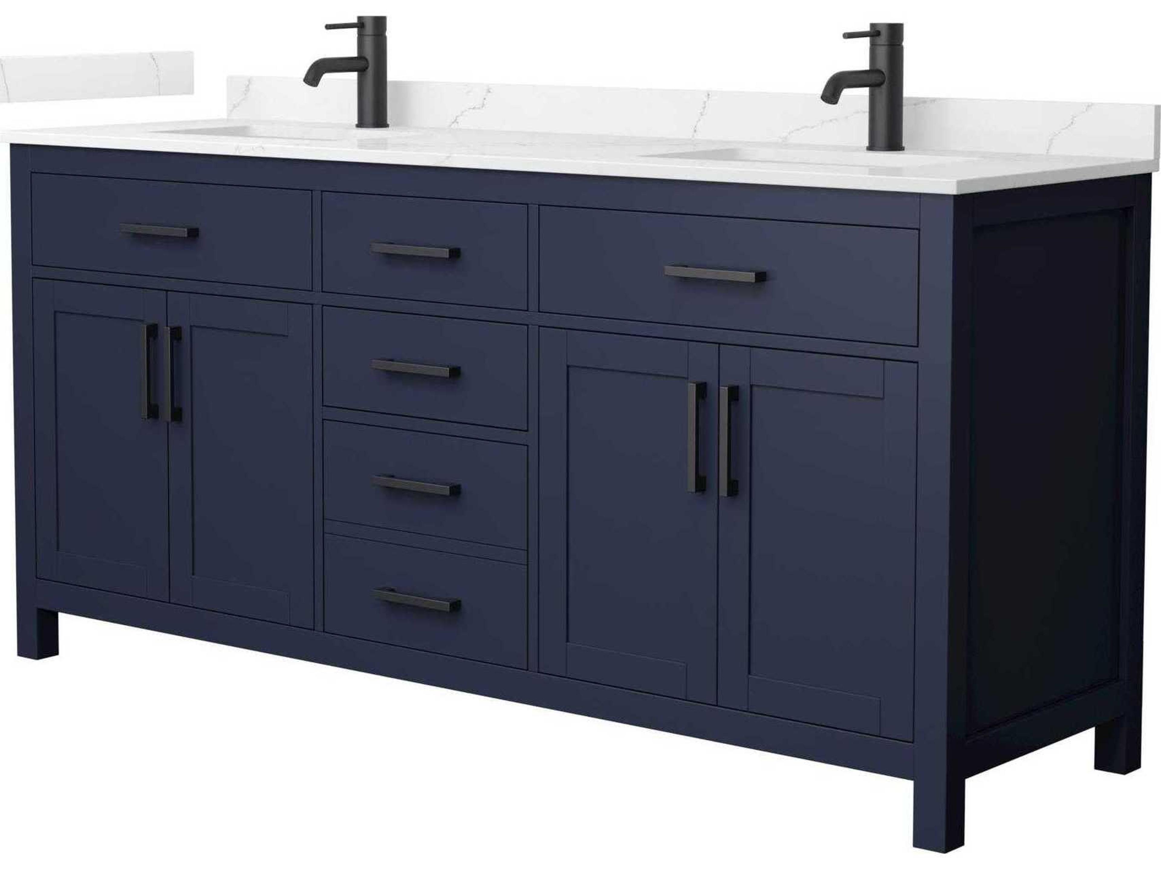 Wyndham Collection Beckett 72" Dark Blue Vanity