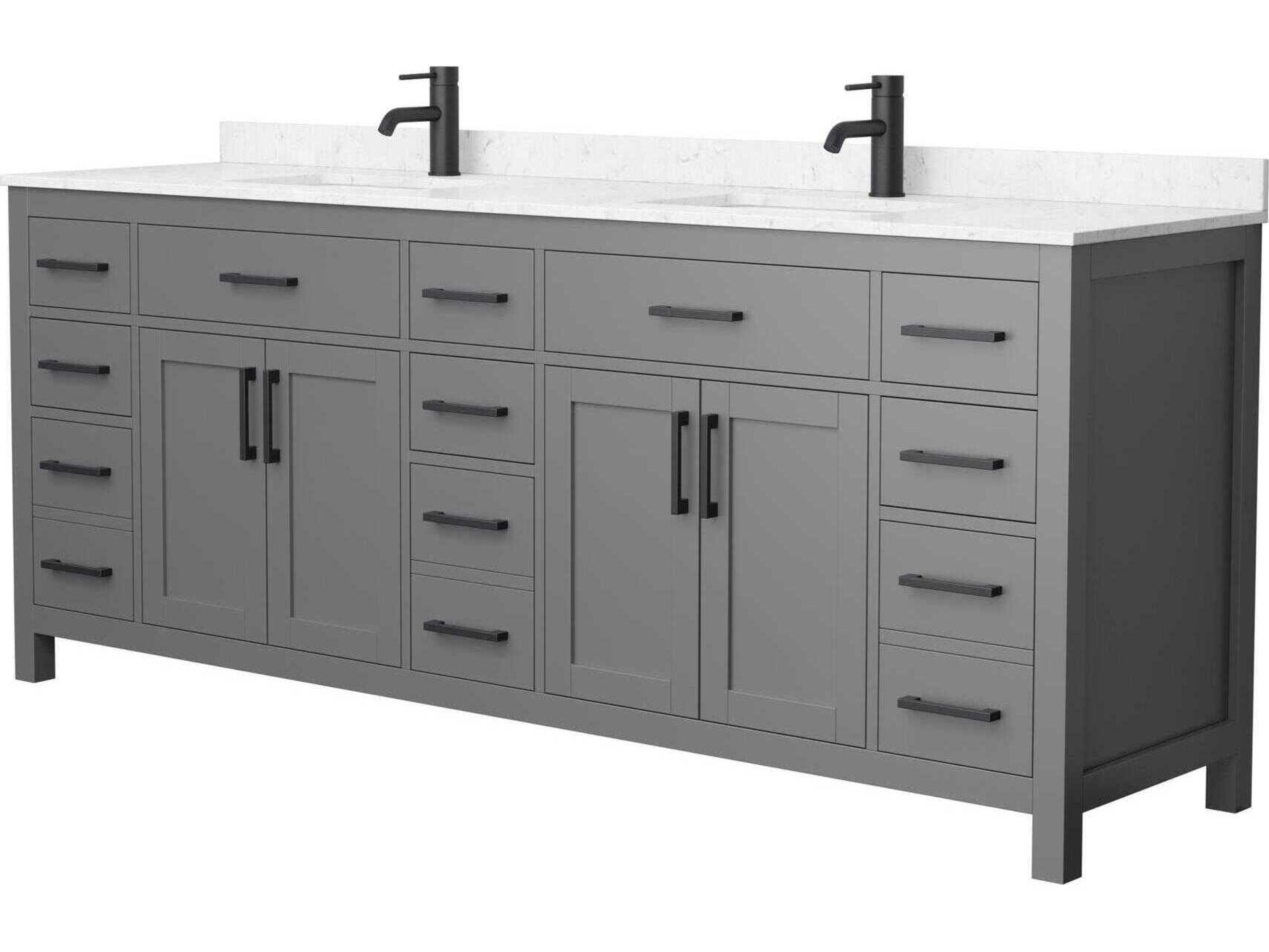 Wyndham Collection Beckett 84" Dark Gray Vanity