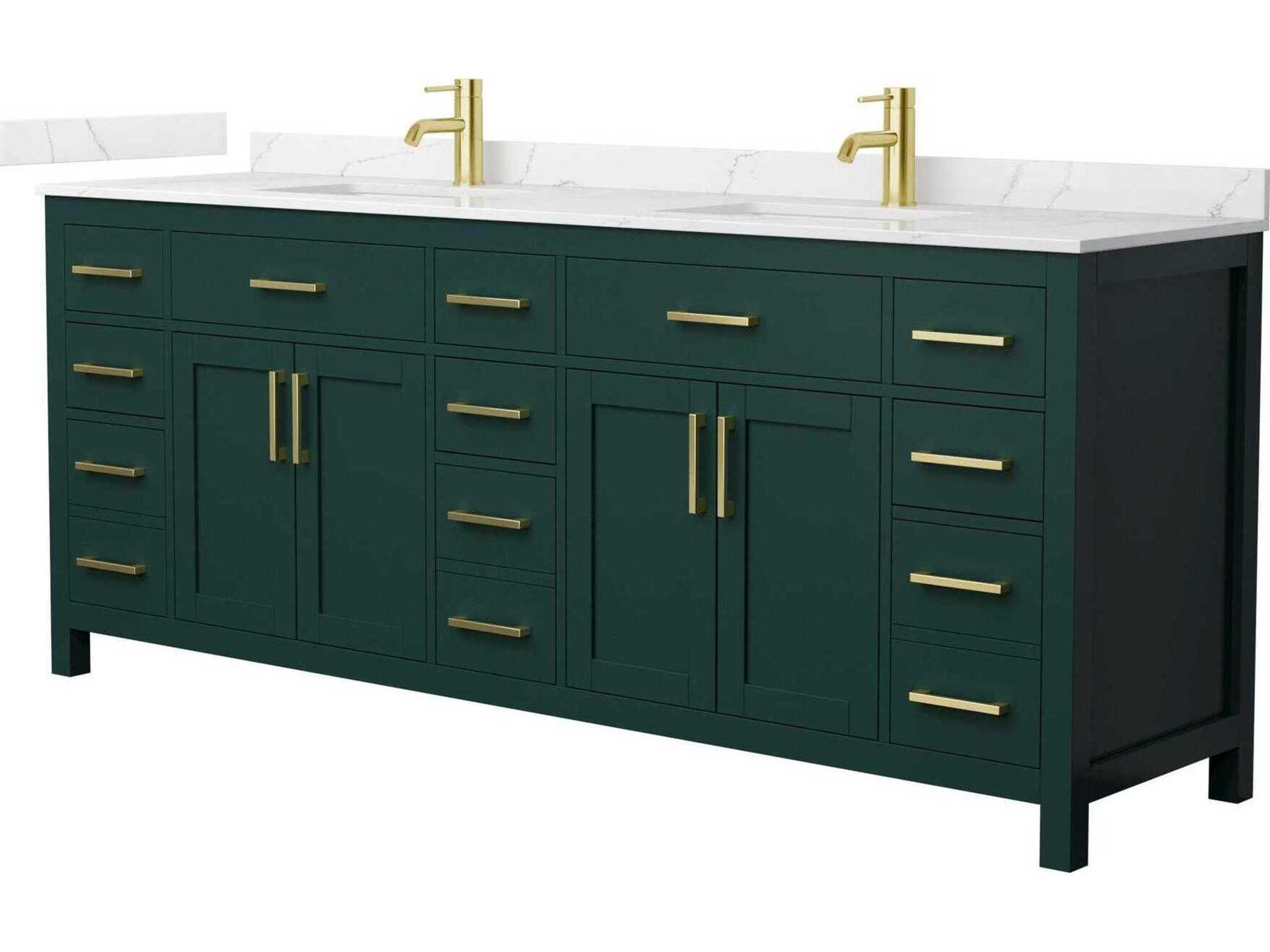 Wyndham Collection Beckett 84" Green Vanity