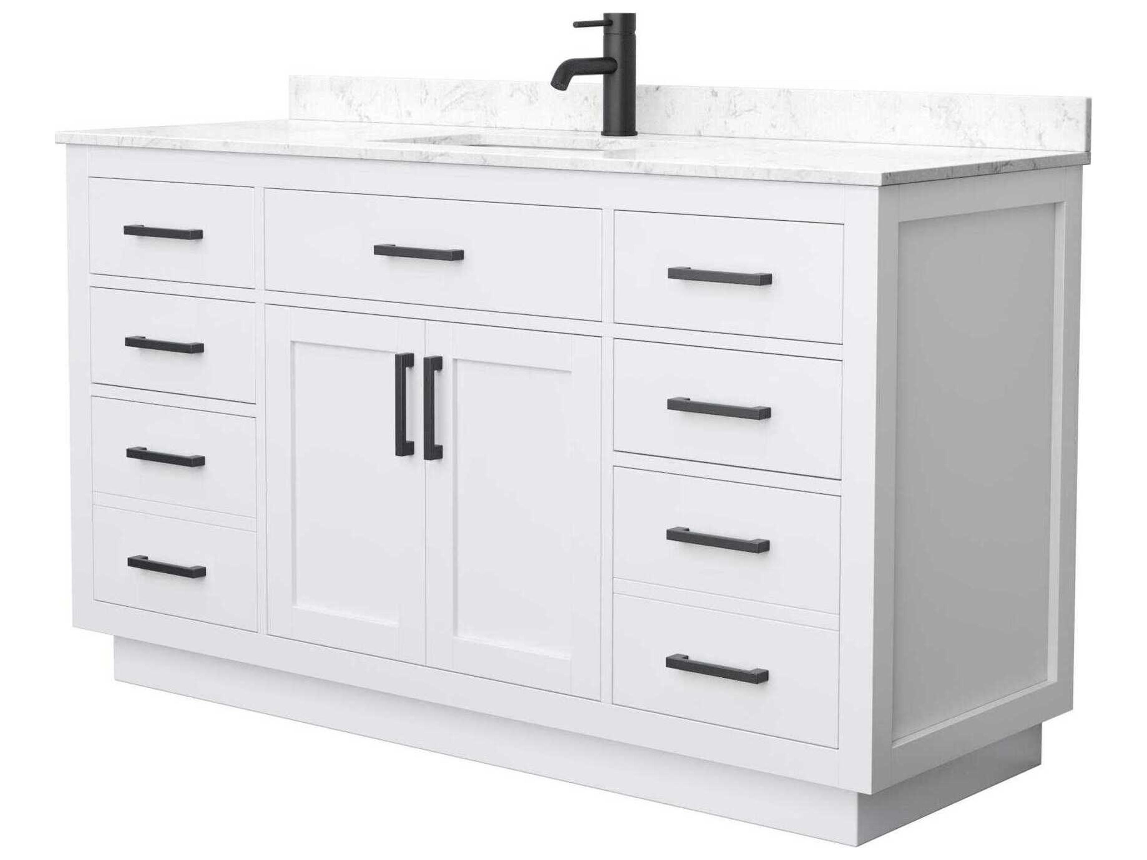 Wyndham Collection Beckett-TK 60" White Vanity with Toe Kick