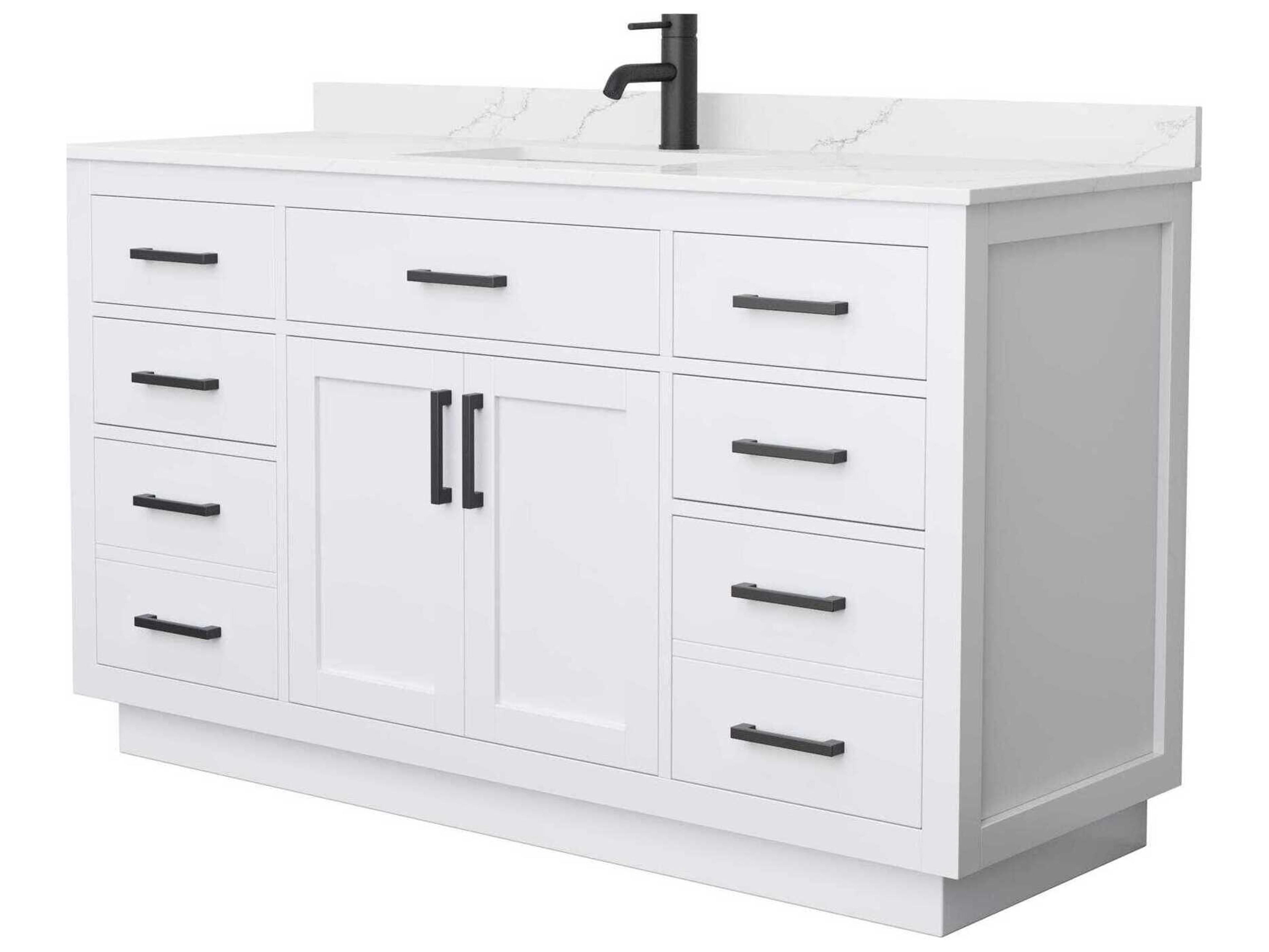 Wyndham Collection Beckett-TK 60" White Vanity with Toe Kick