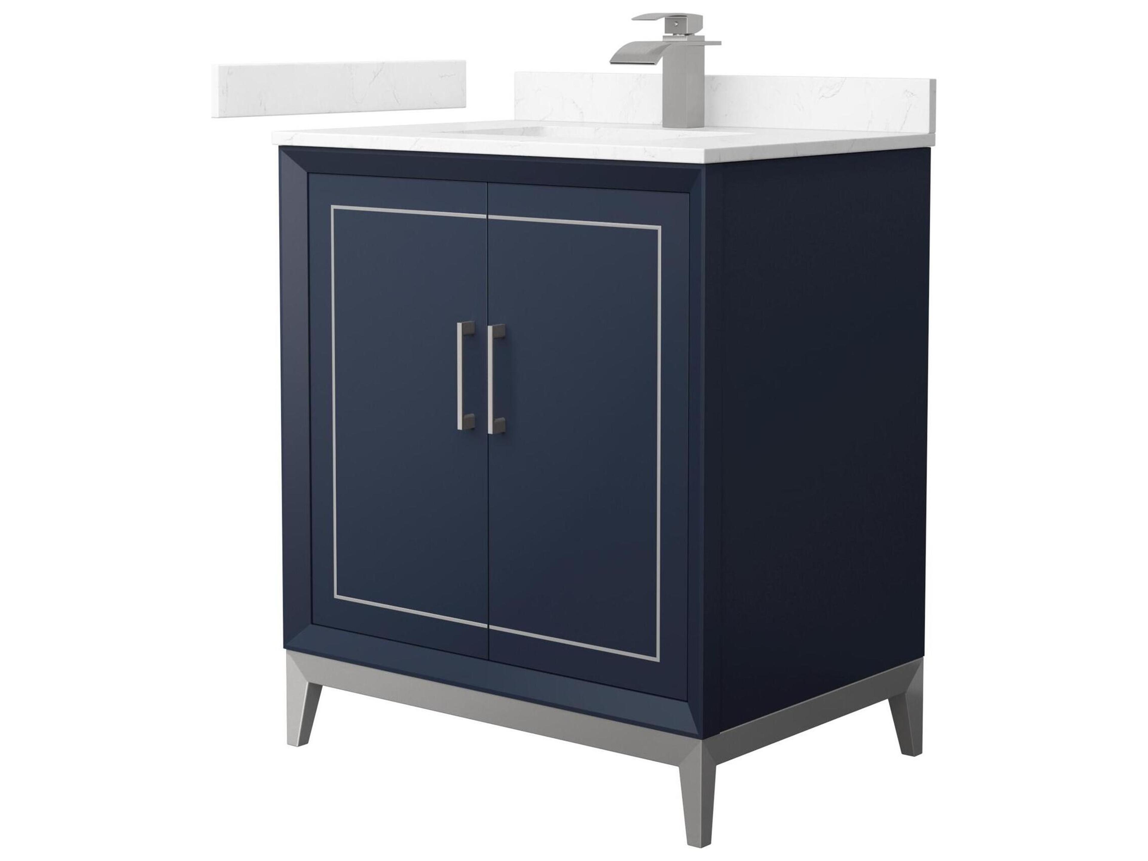 Wyndham Collection Marlena 30" Dark Blue Vanity