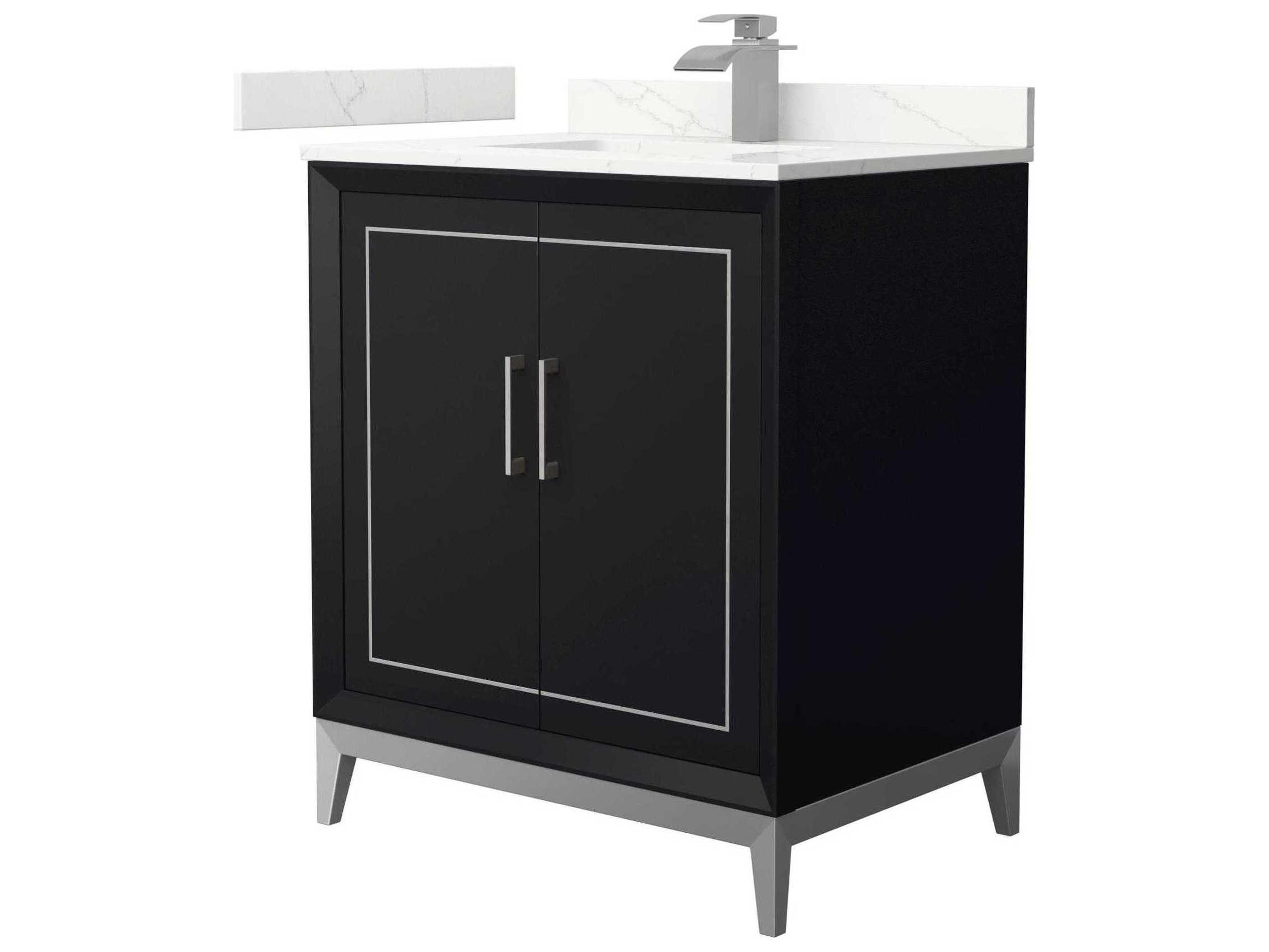 Wyndham Collection Marlena 30" Black Vanity