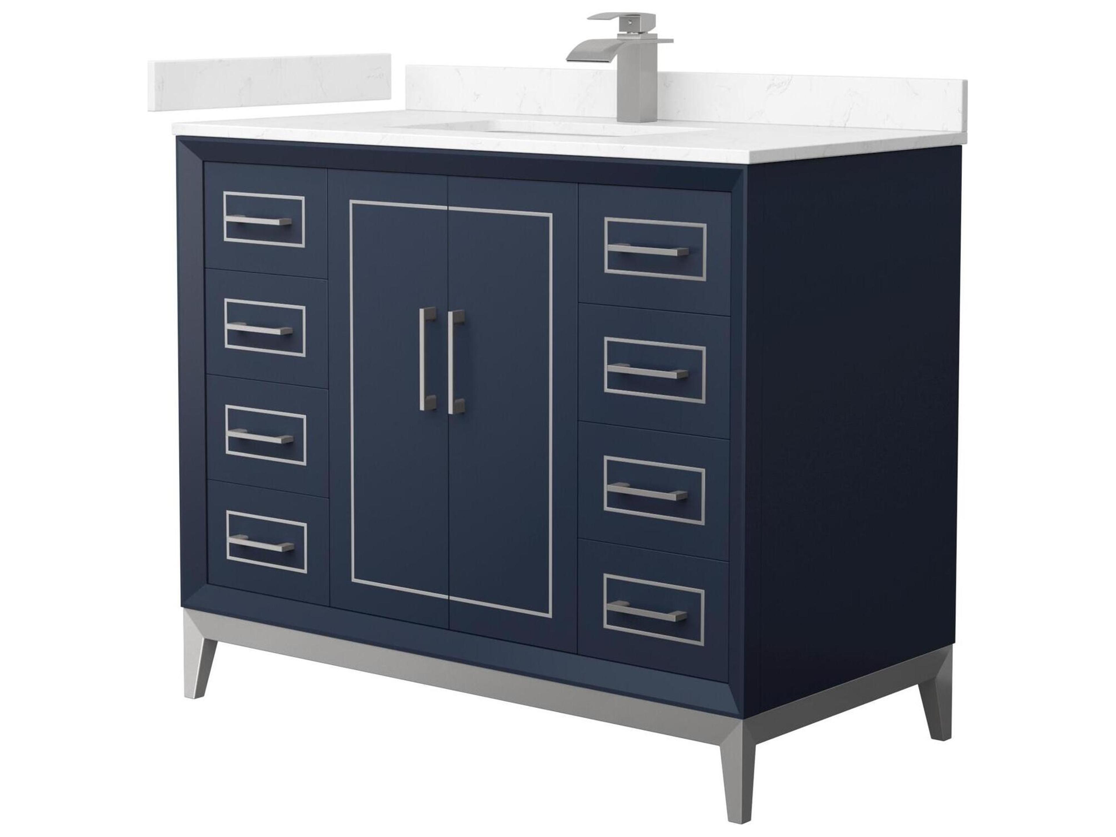 Wyndham Collection Marlena 42" Dark Blue Vanity